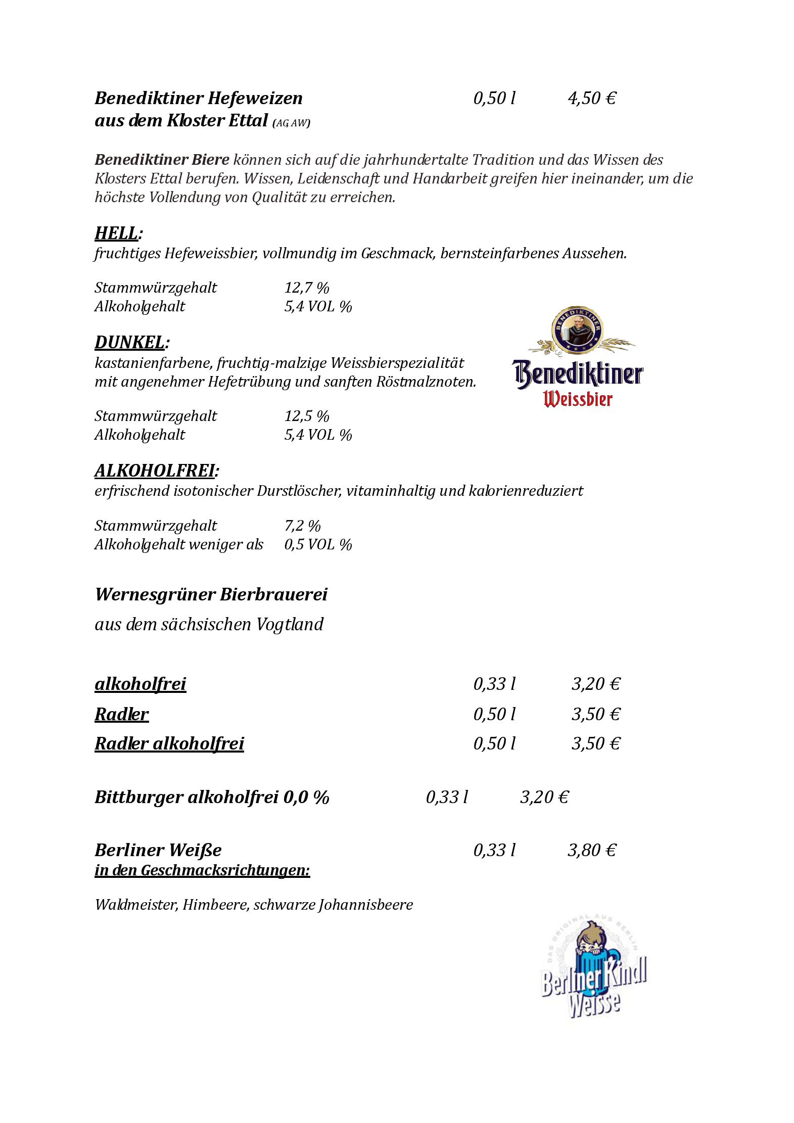 Speisekarte