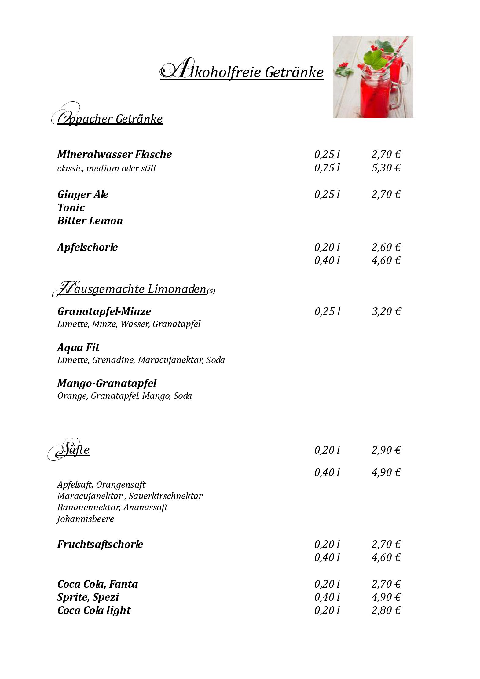 Speisekarte