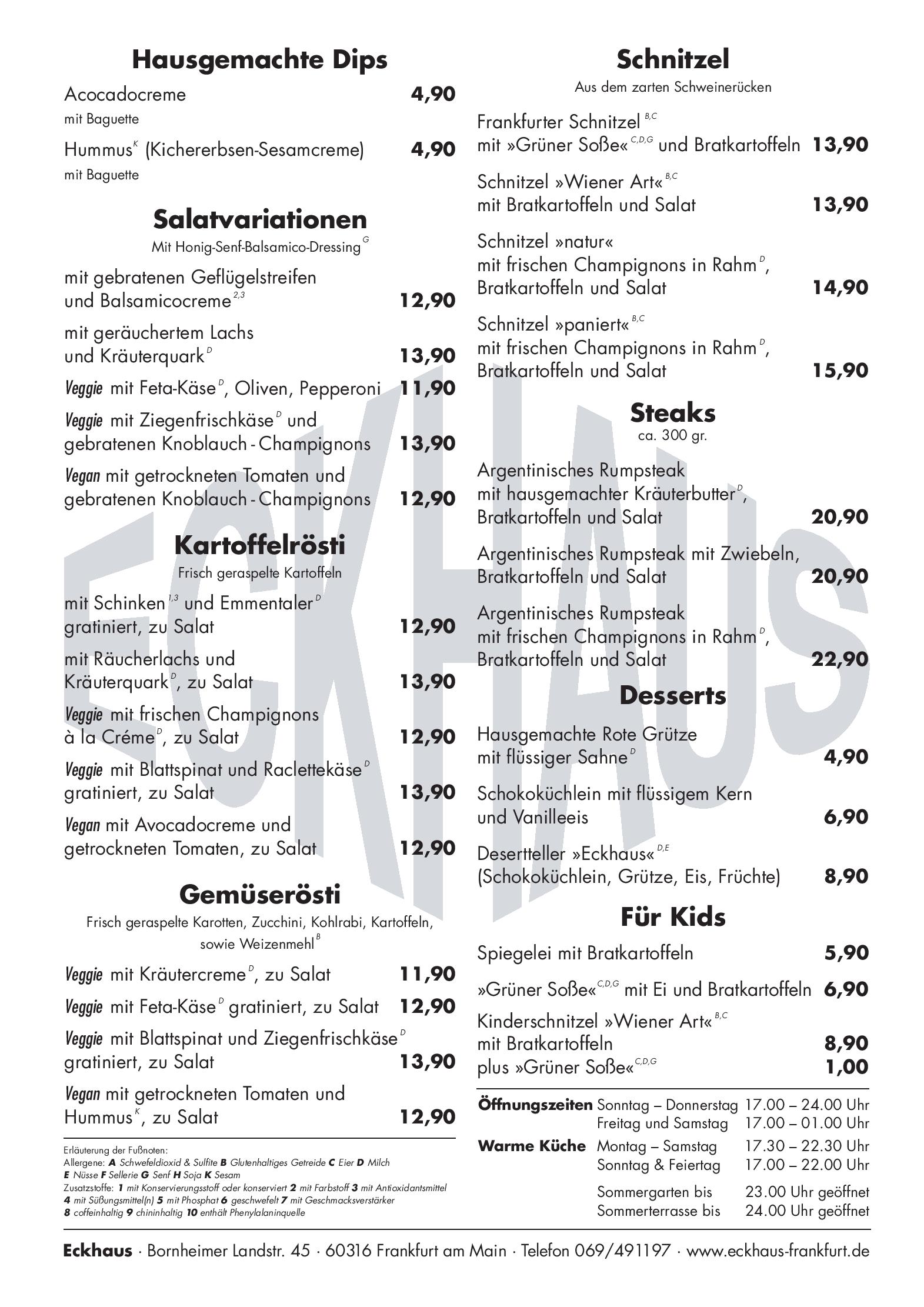 Speisekarte