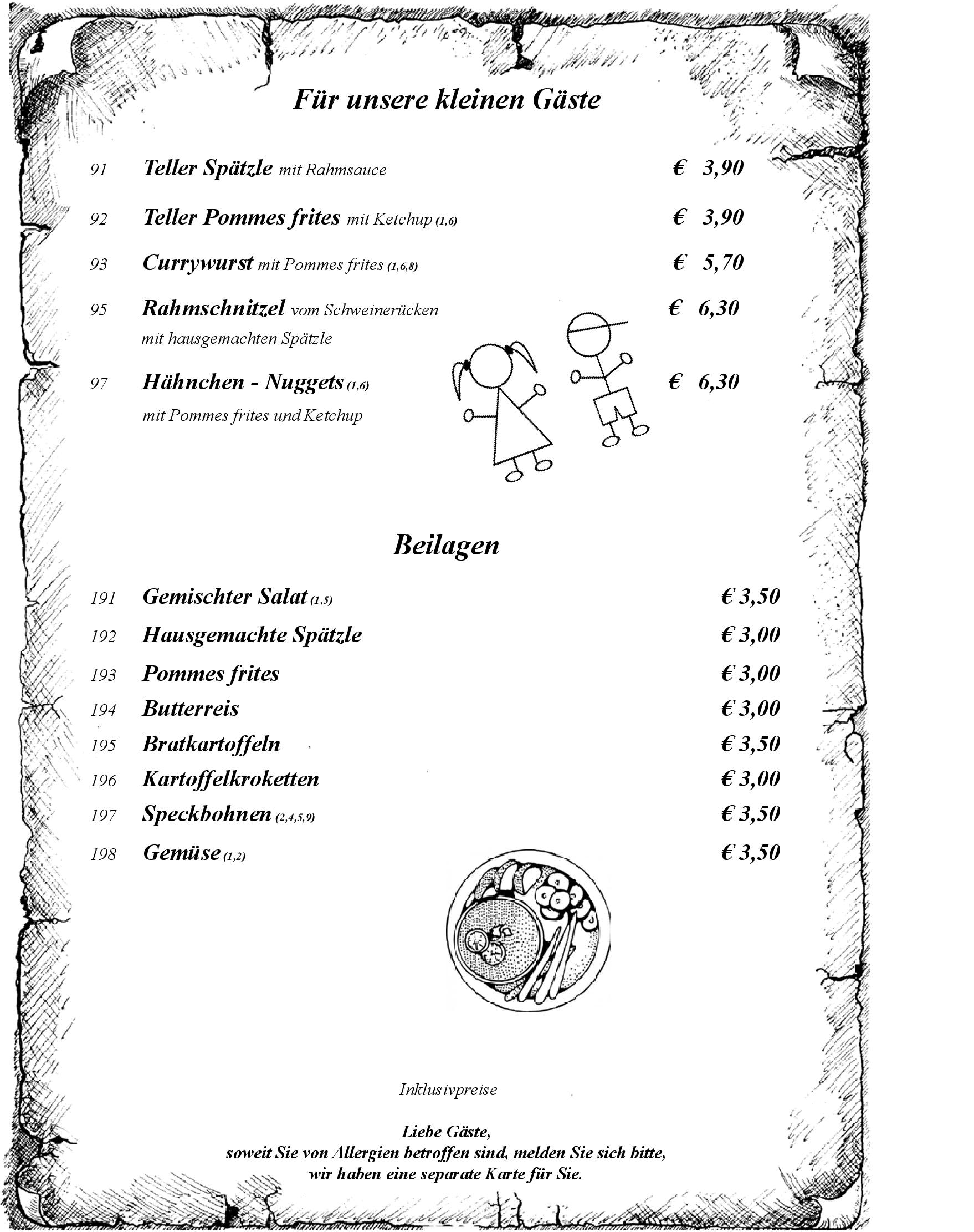 Speisekarte