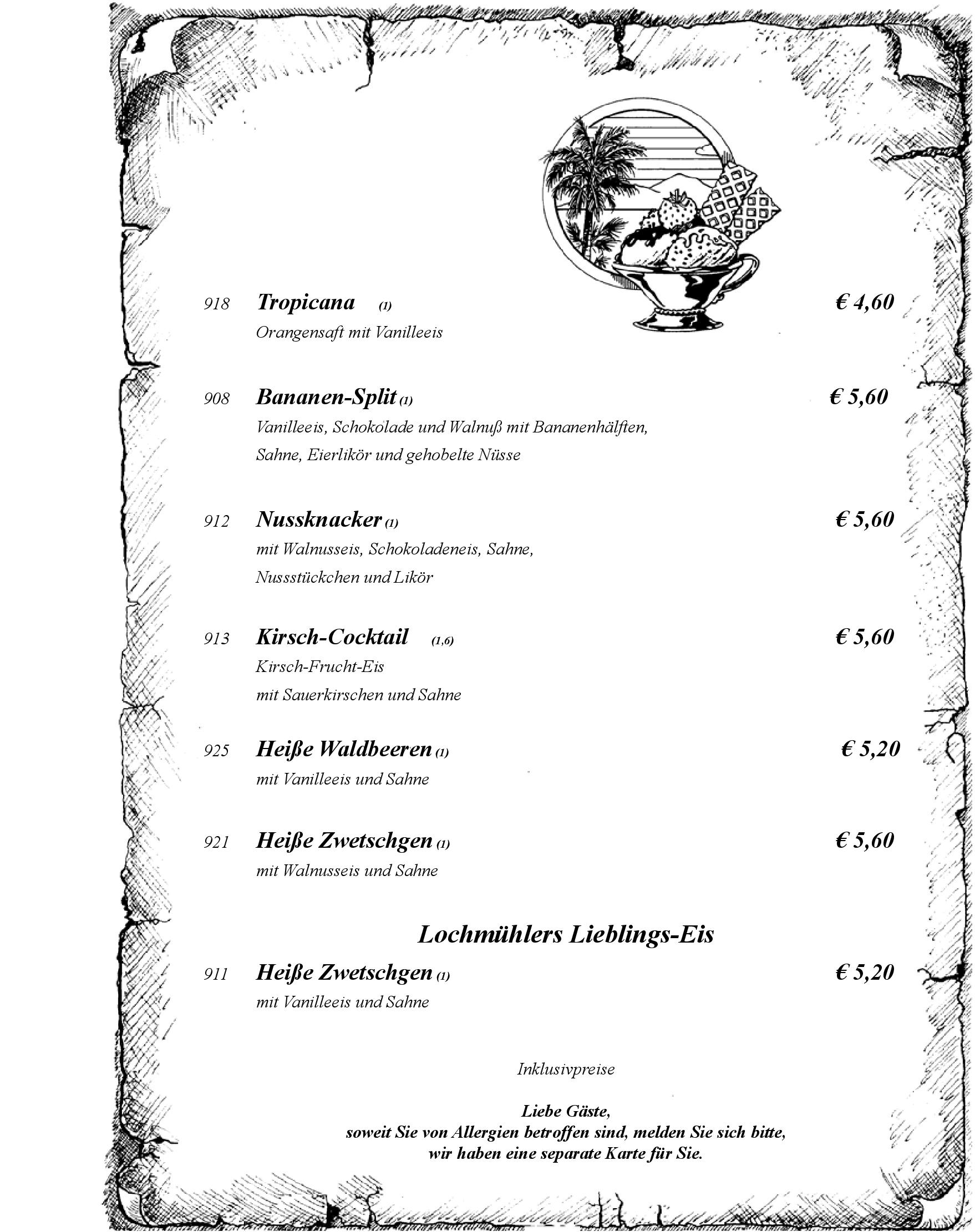 Speisekarte