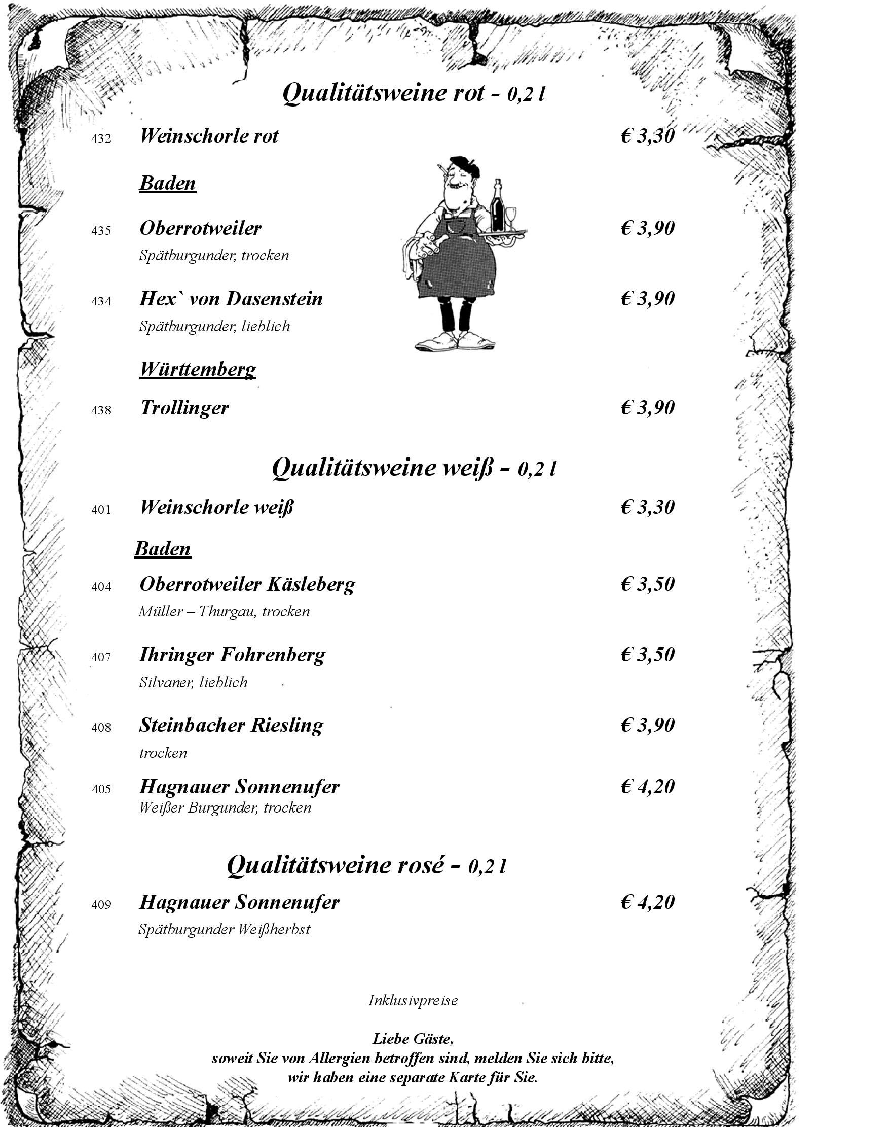 Speisekarte
