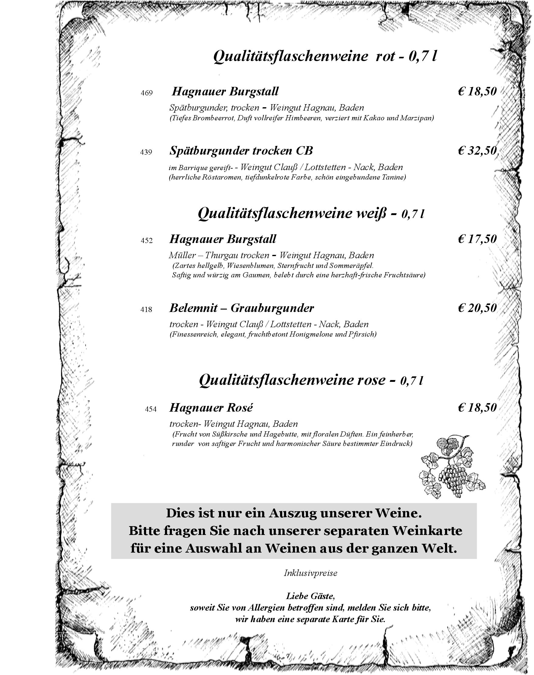 Speisekarte