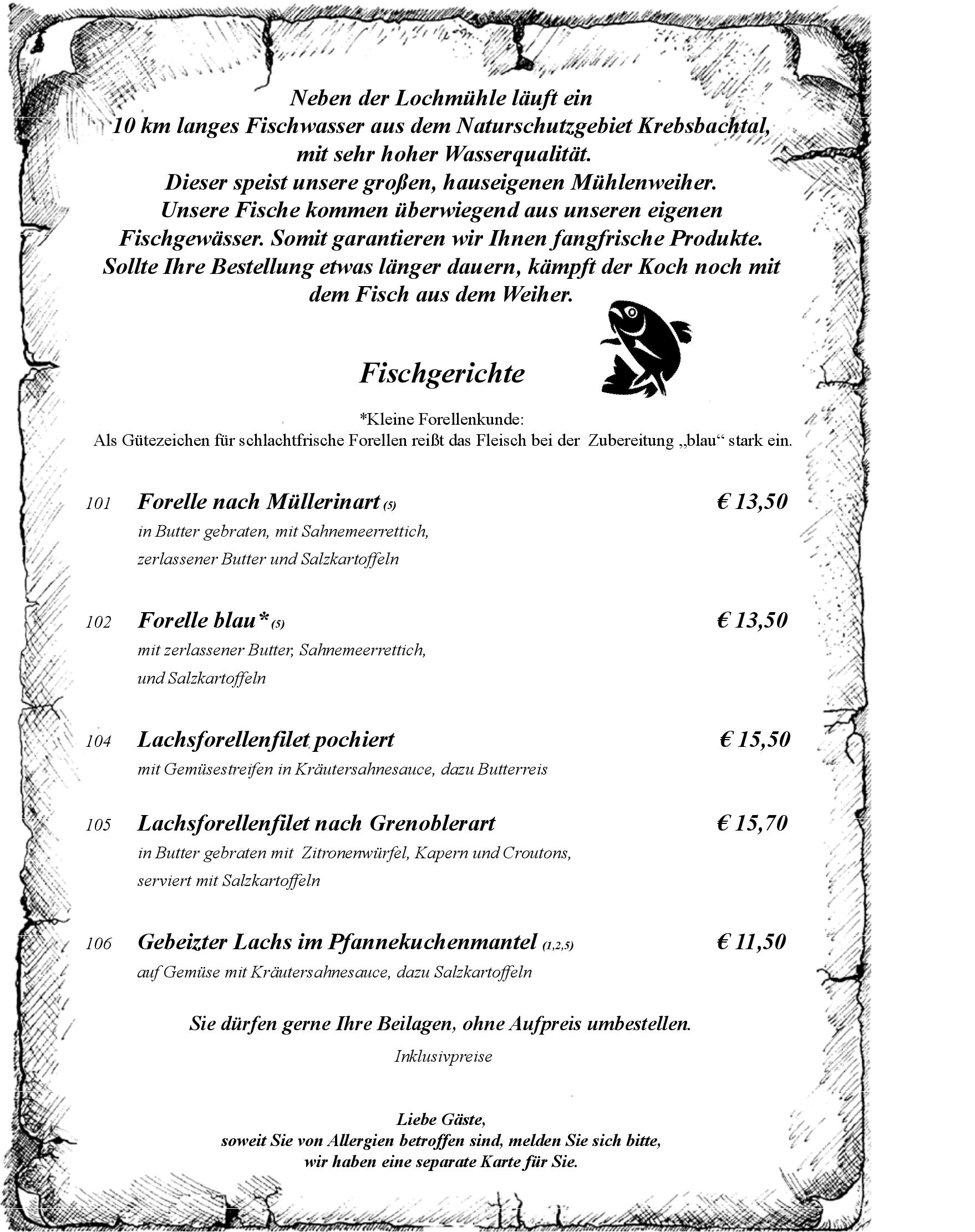 Speisekarte