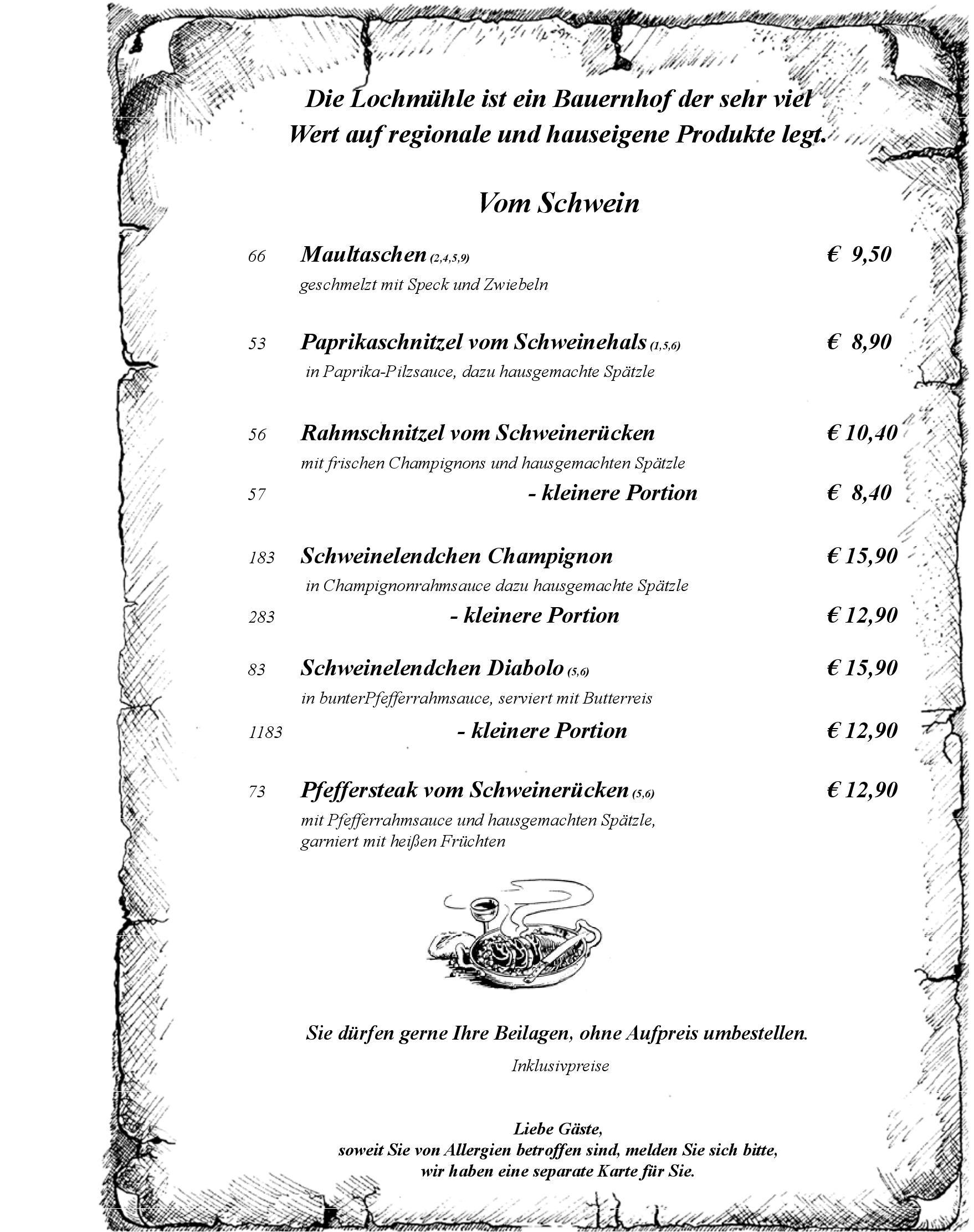 Speisekarte