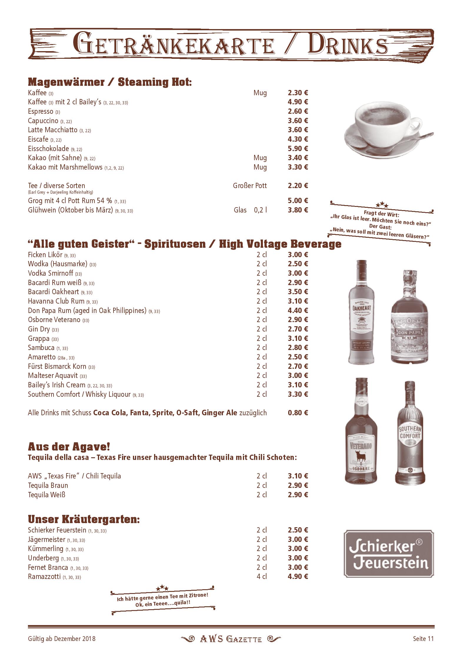 Speisekarte