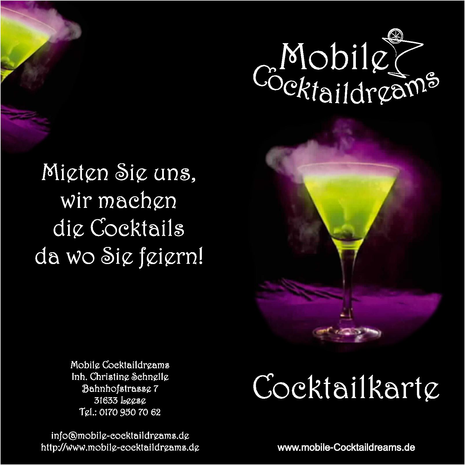 Cocktailkarte auf Messen