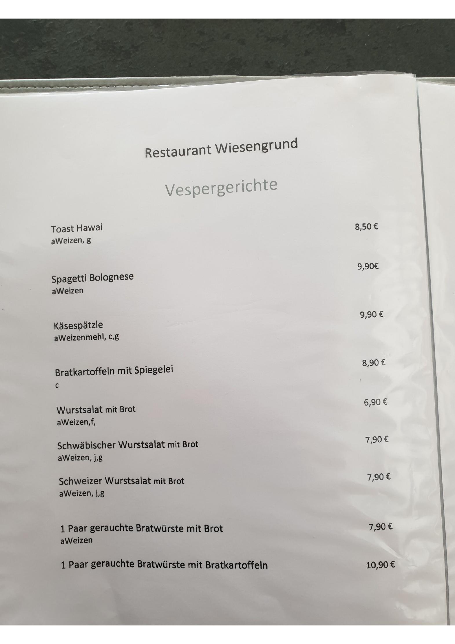 Speisekarte