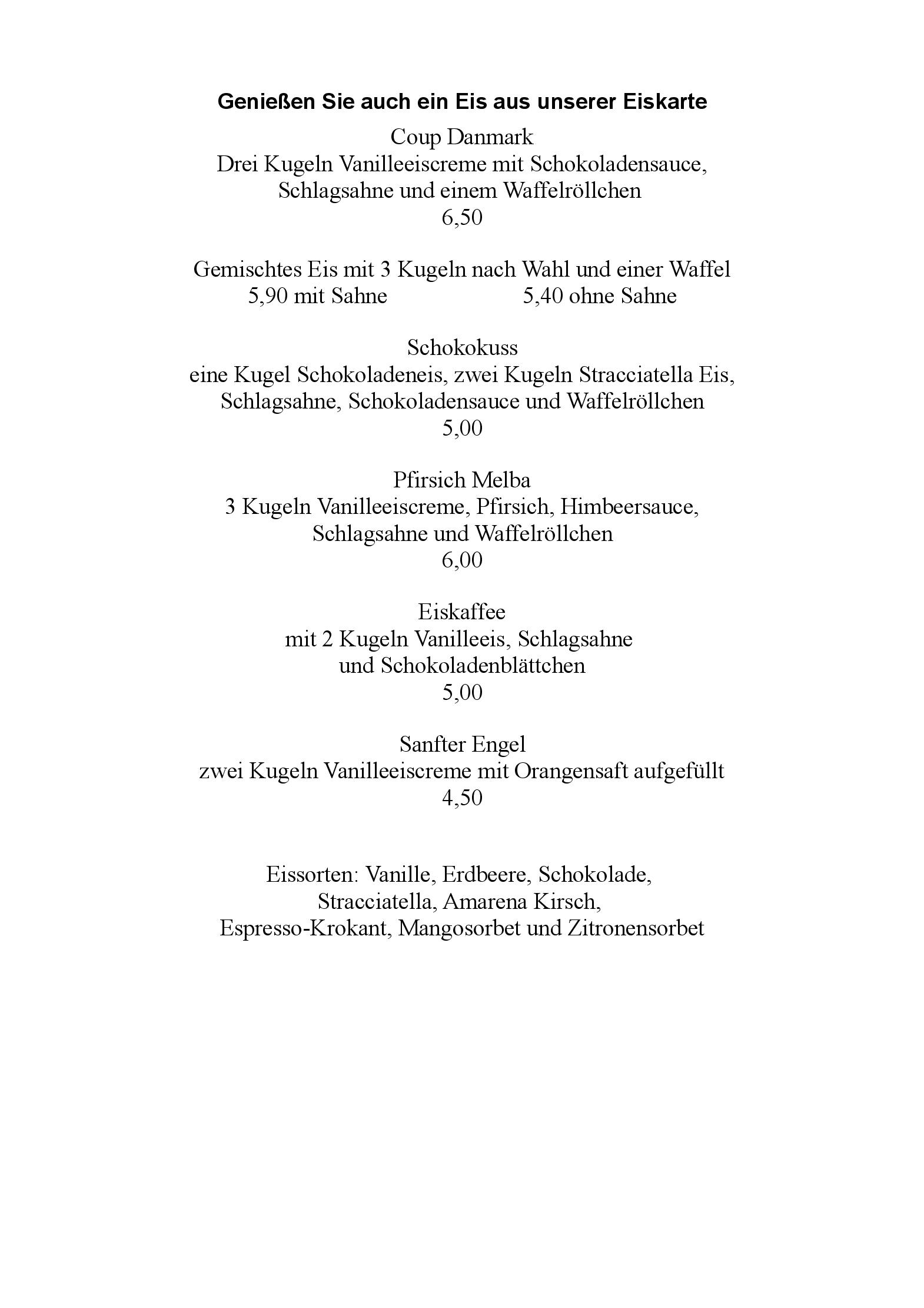 Speisekarte Herbst