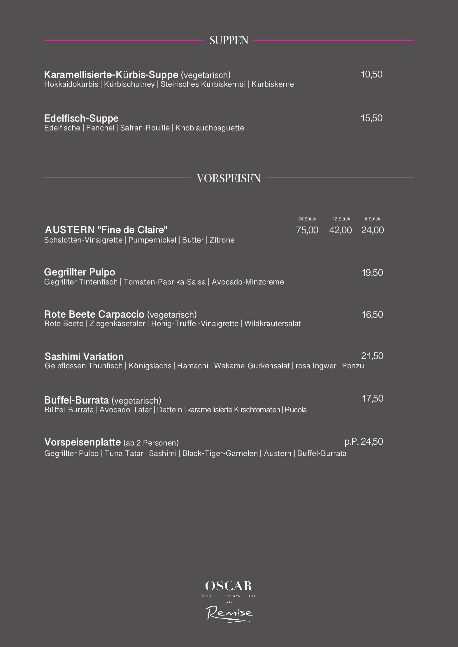 Speisekarte