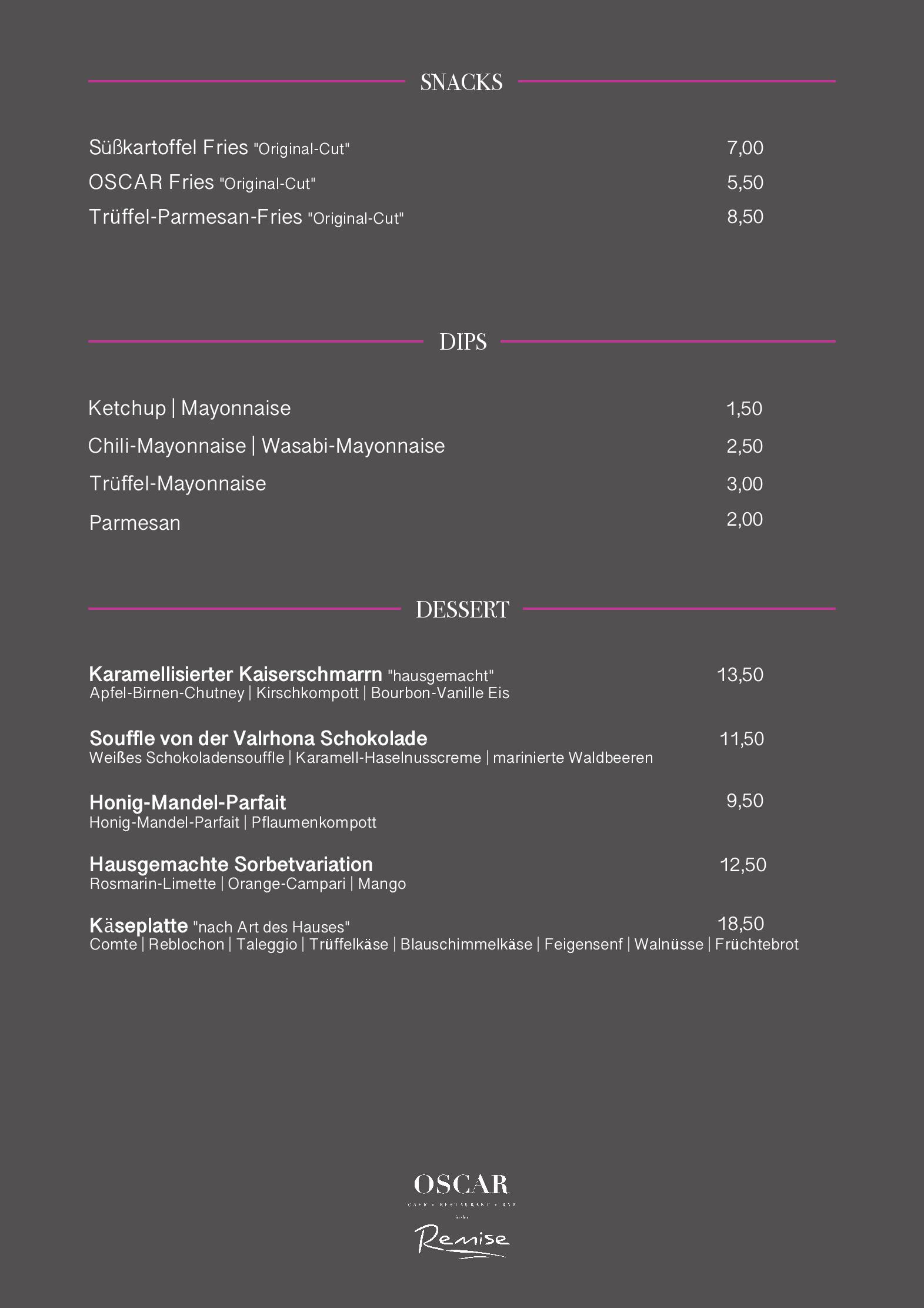 Speisekarte