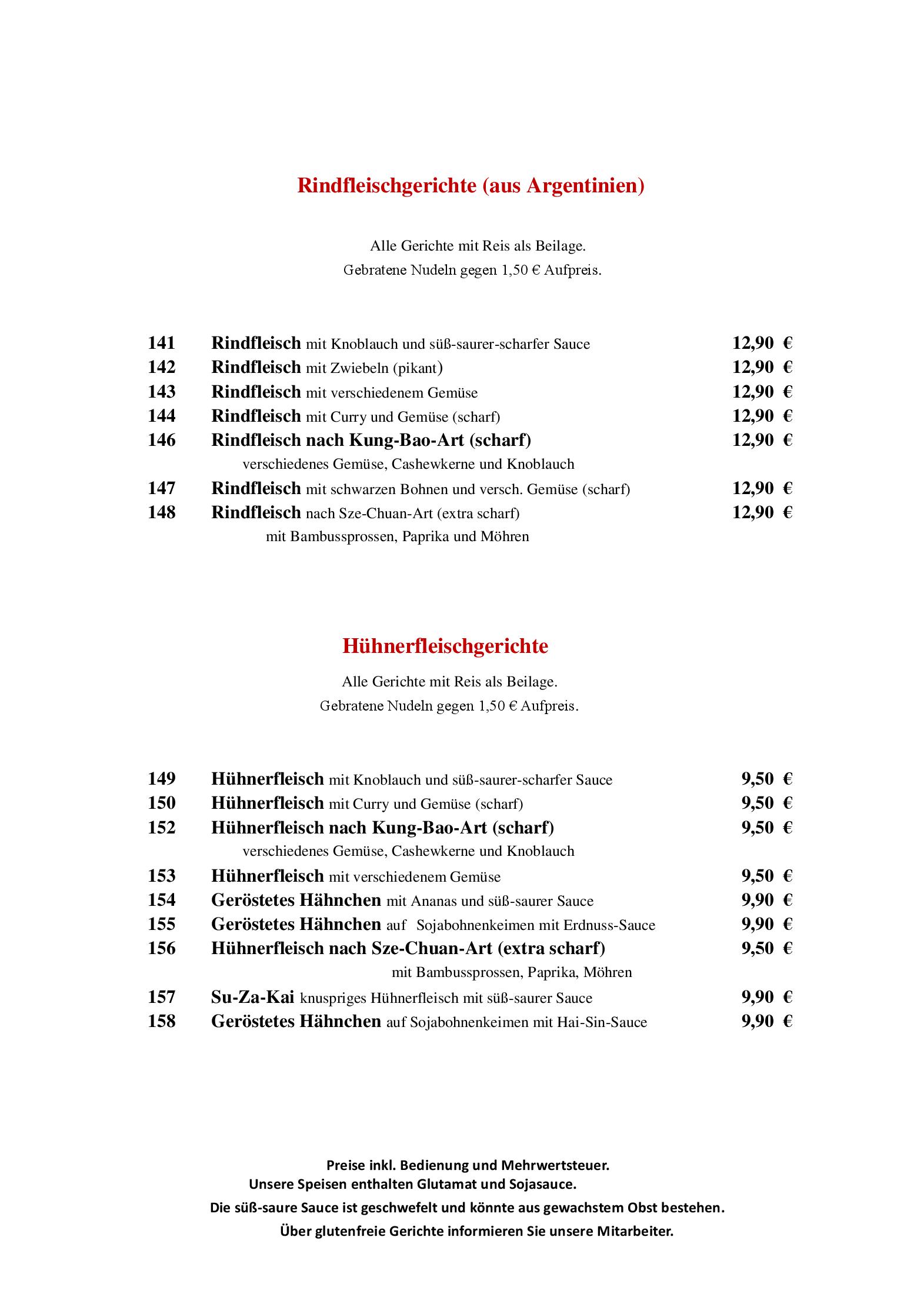 Speisekarte