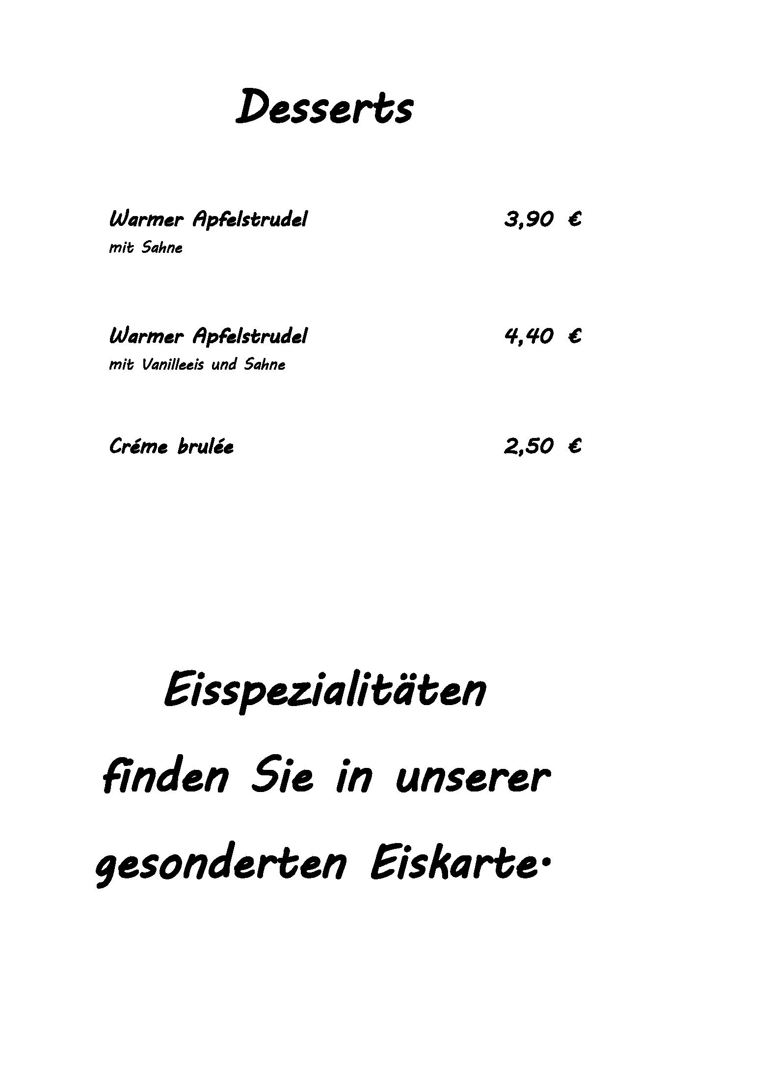 Speisekarte