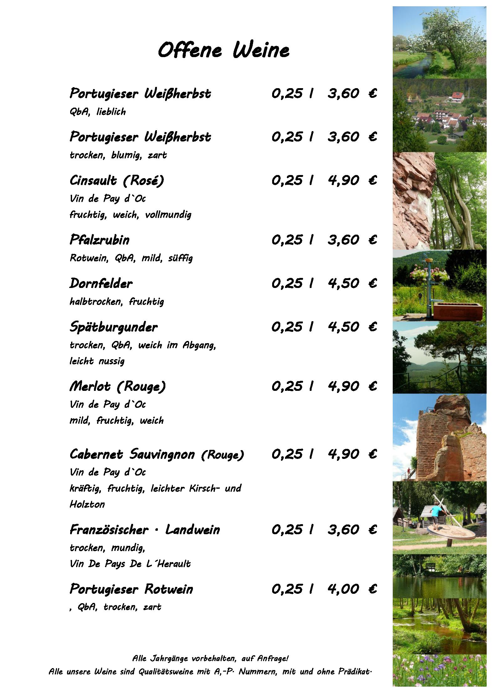 Speisekarte