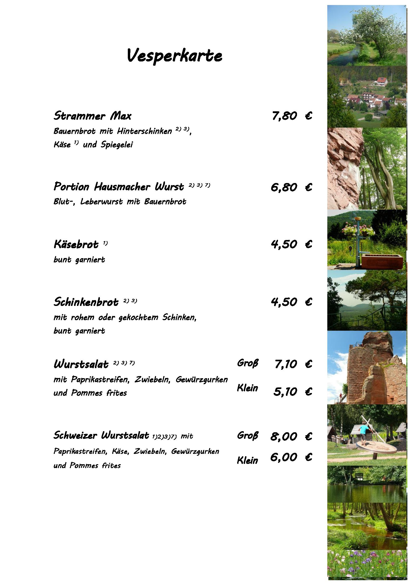 Speisekarte