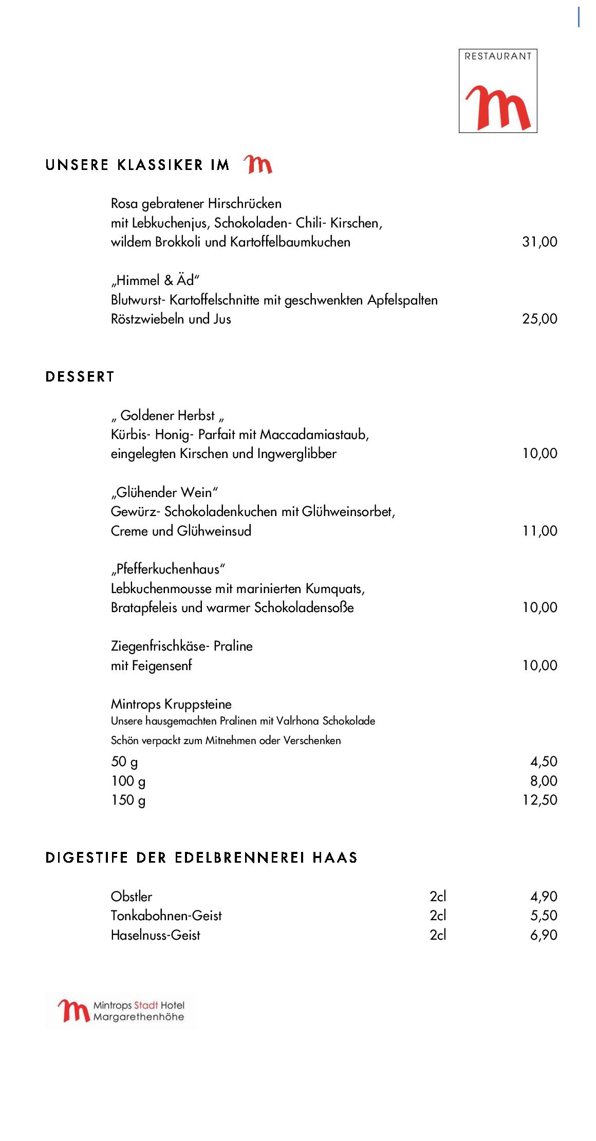 Speisekarte