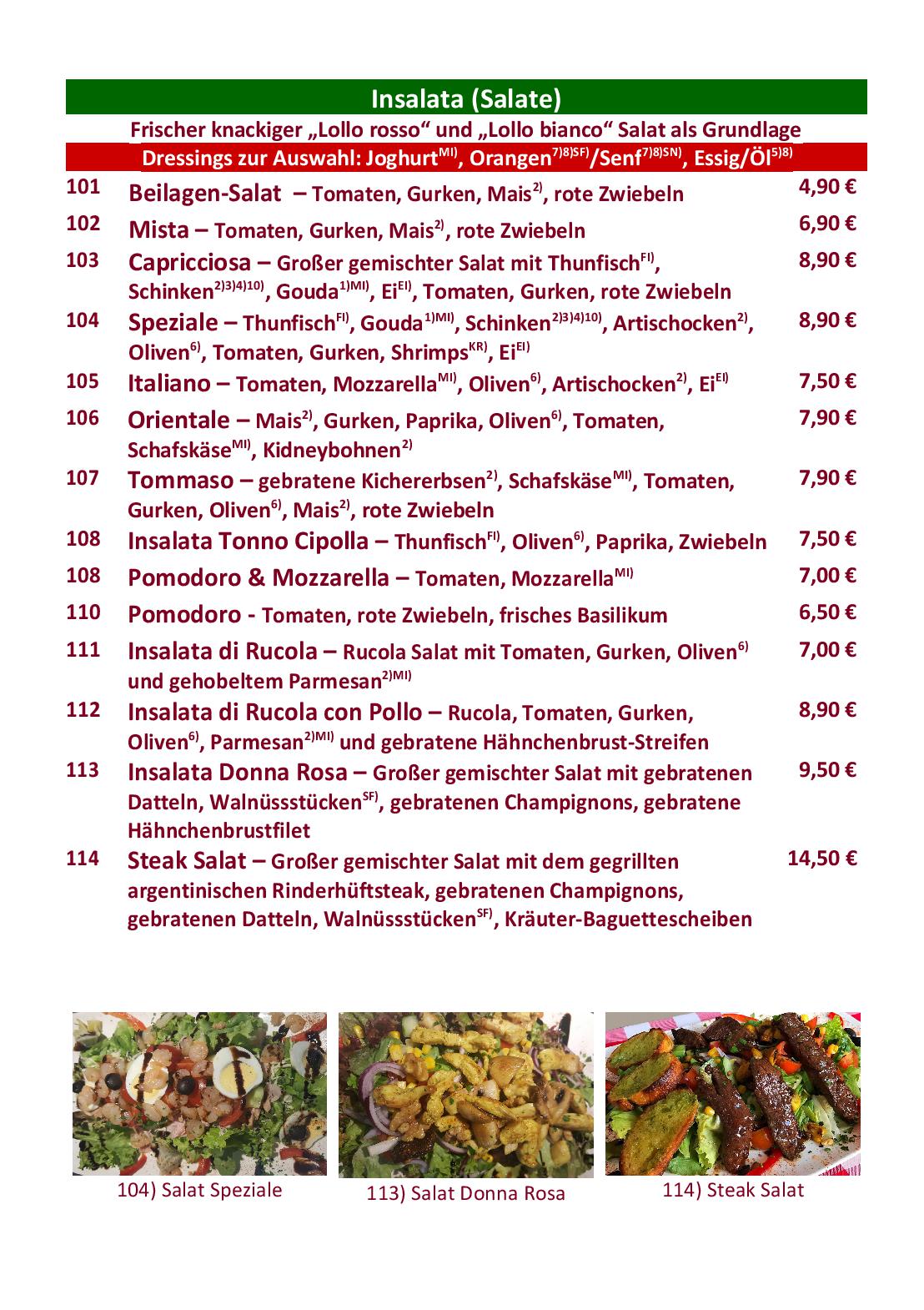 Speisekarte