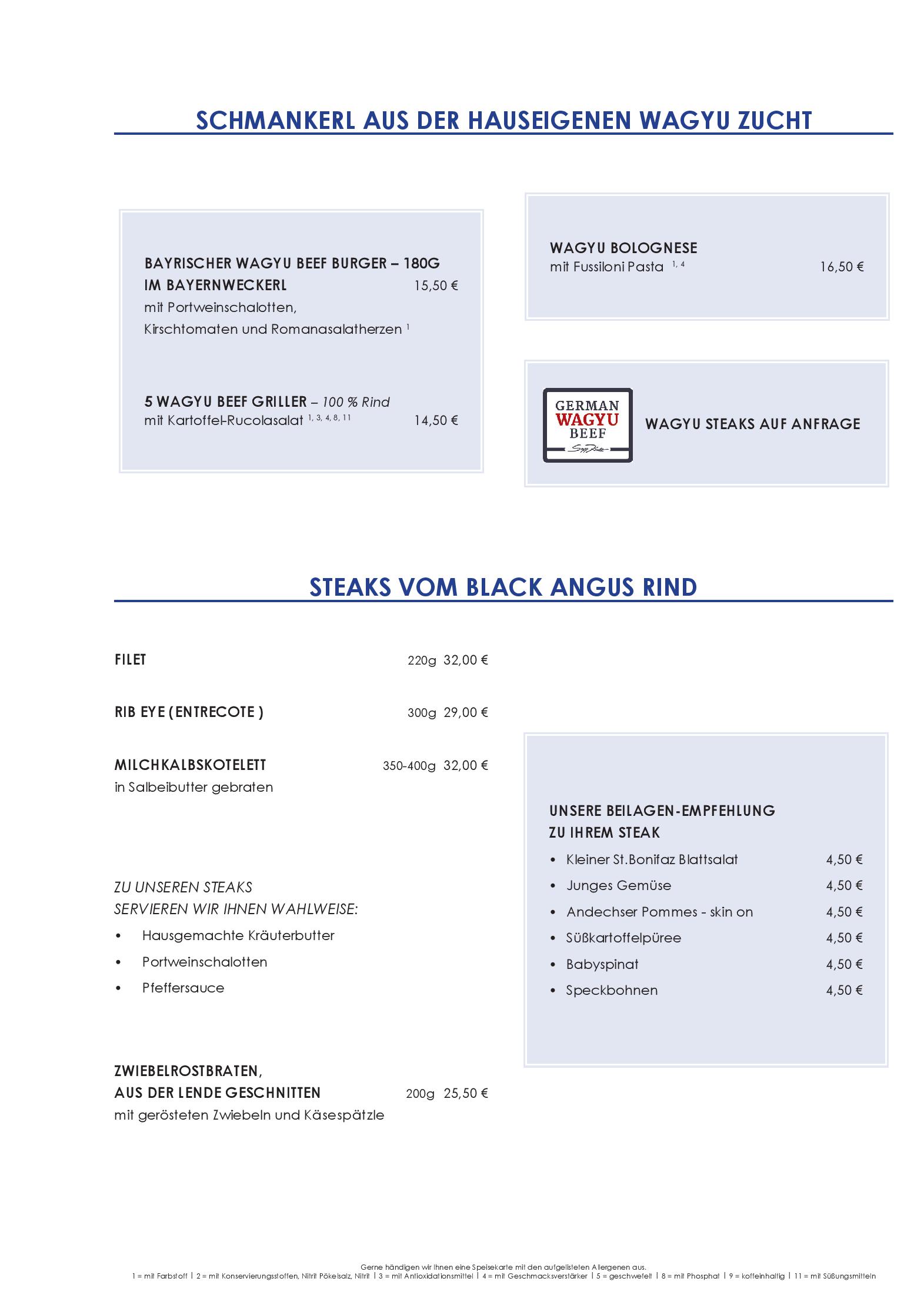Speisekarte