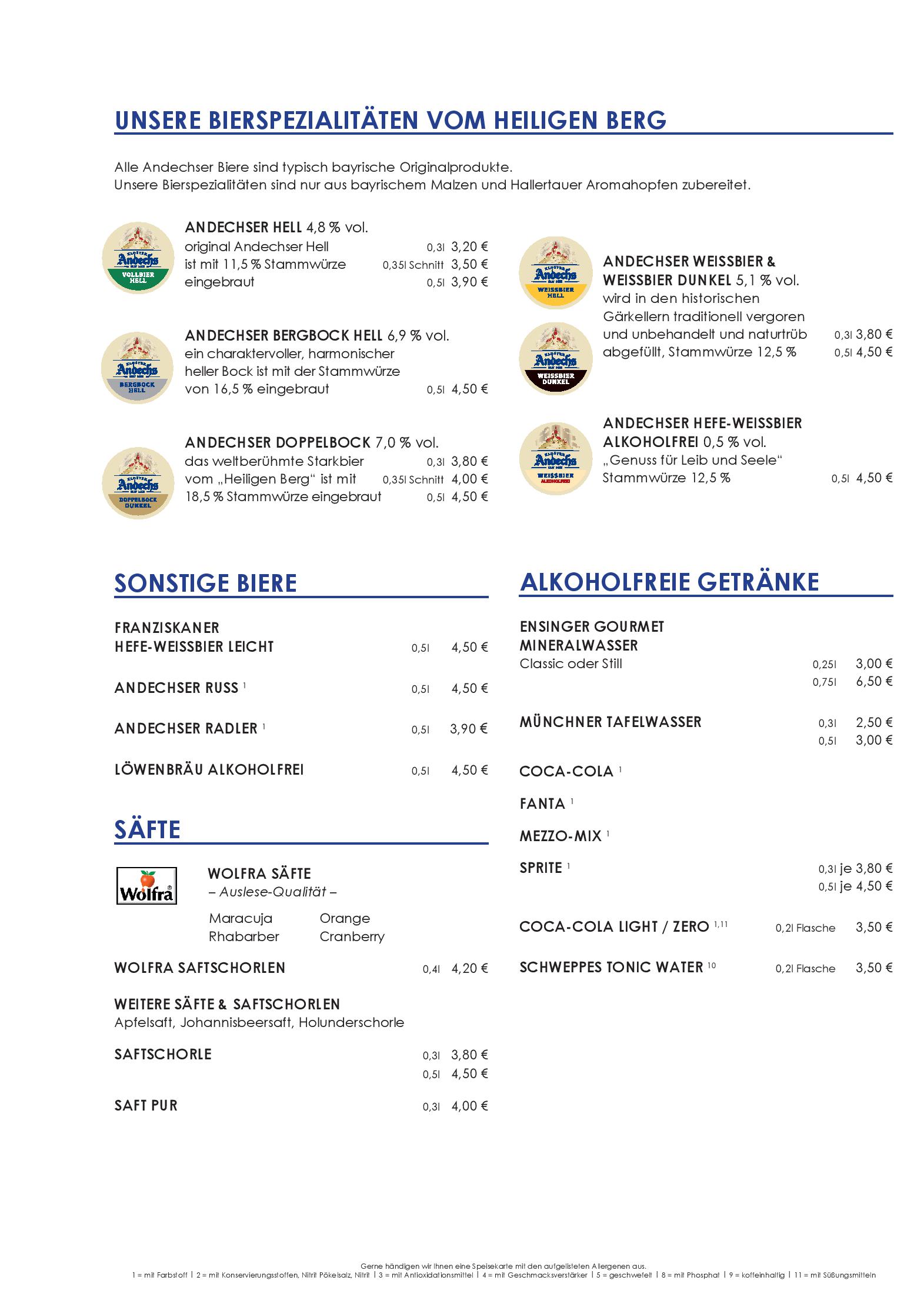 Speisekarte