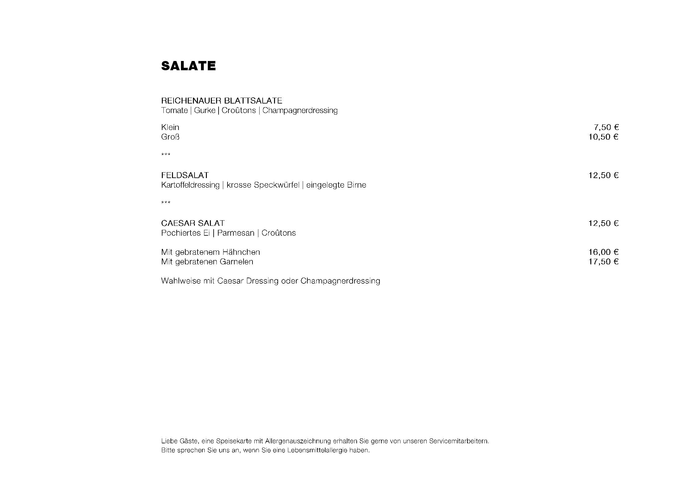 Speisekarte