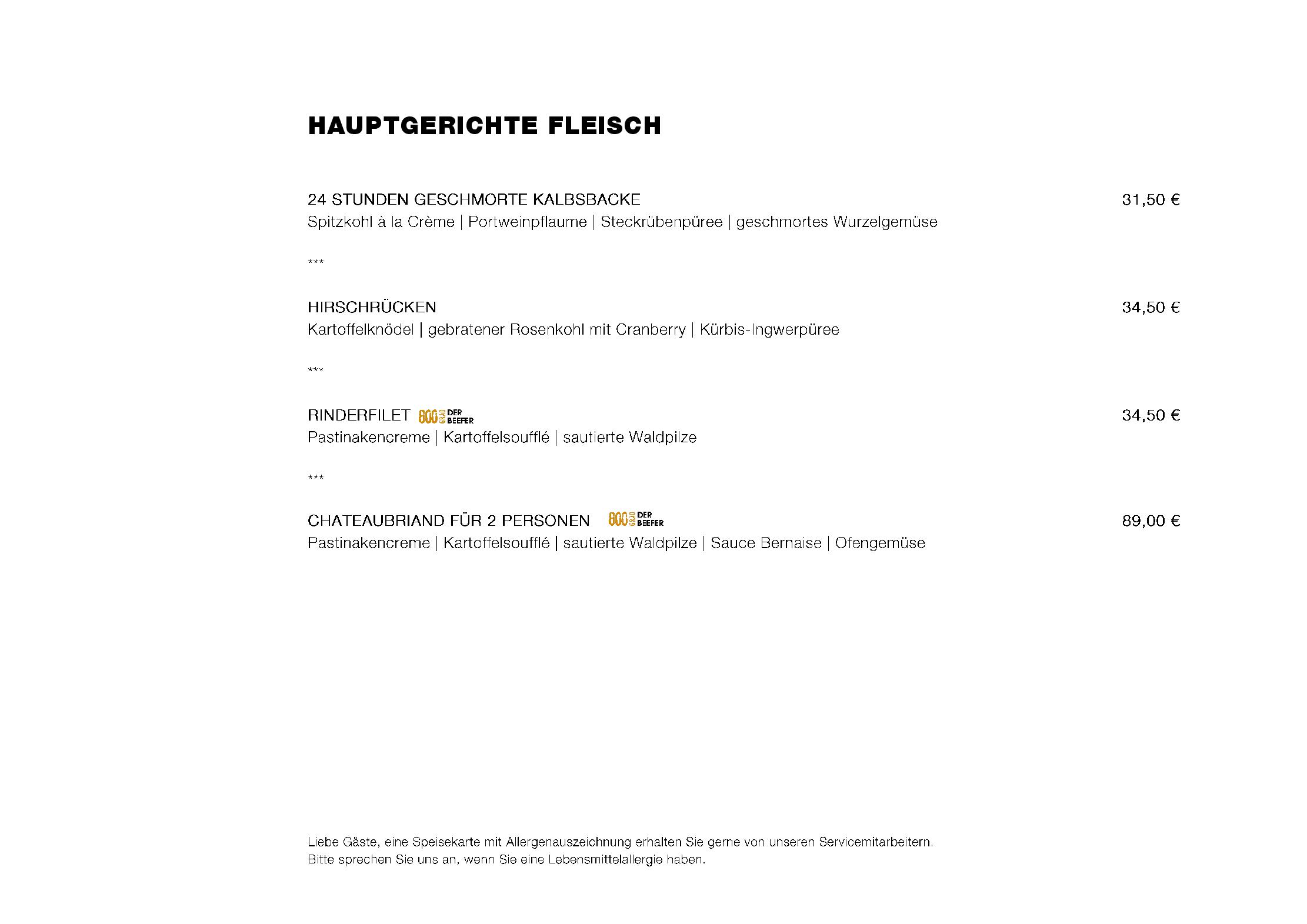 Speisekarte