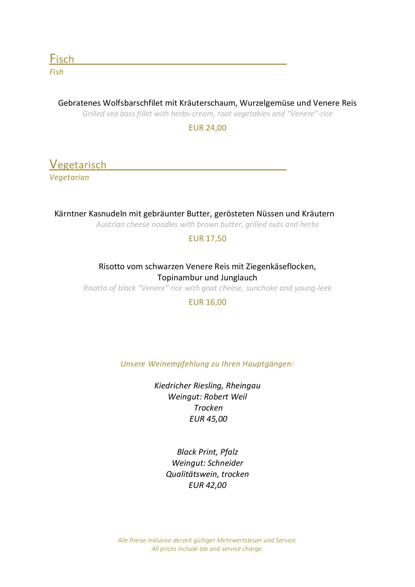 Speisekarte