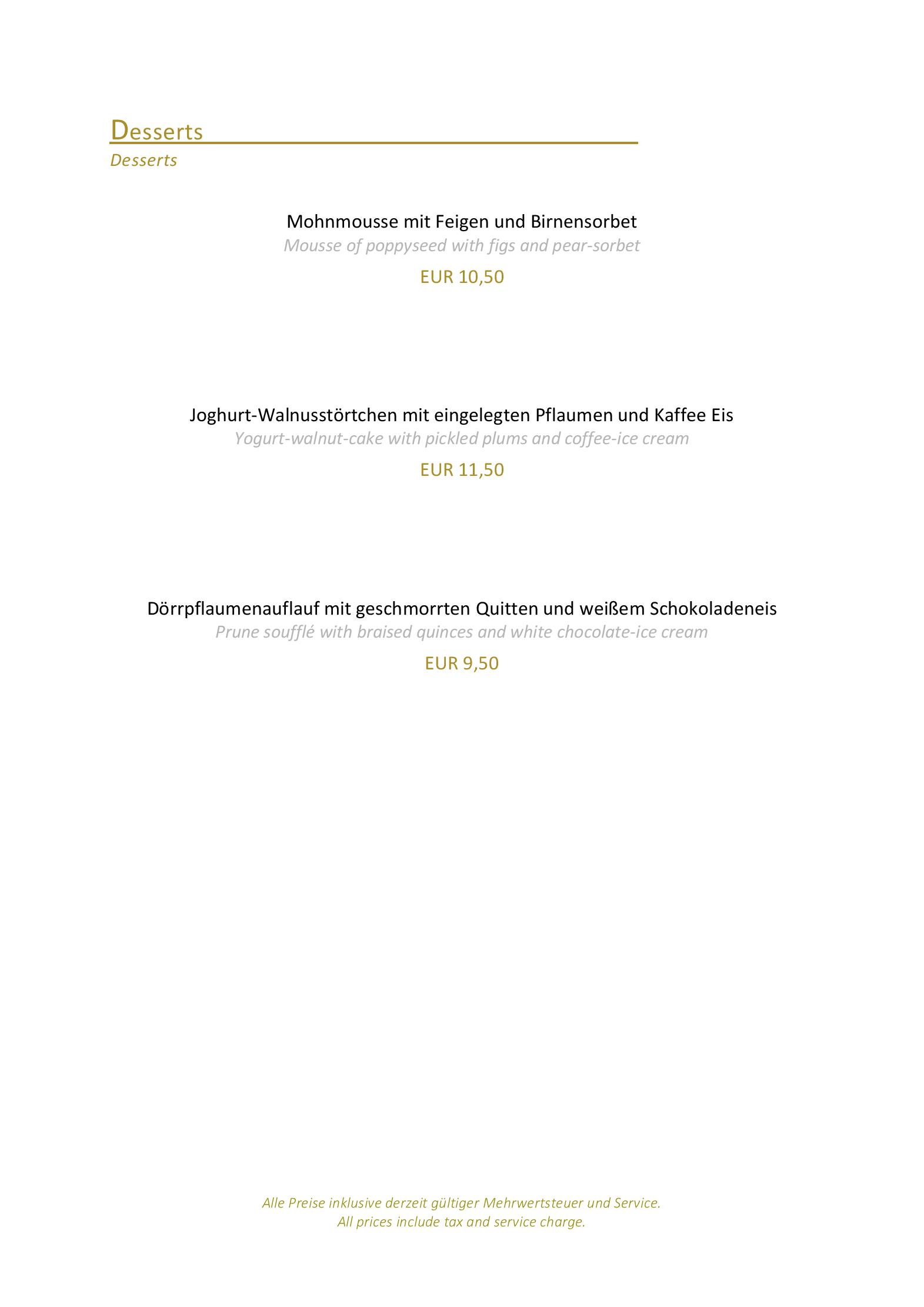 Speisekarte