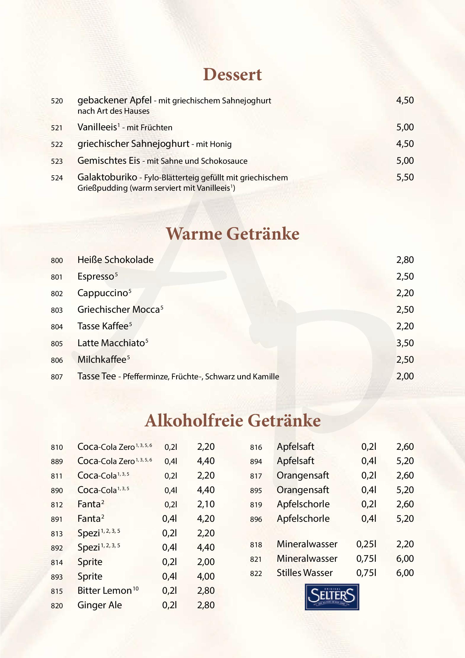 Speisekarte