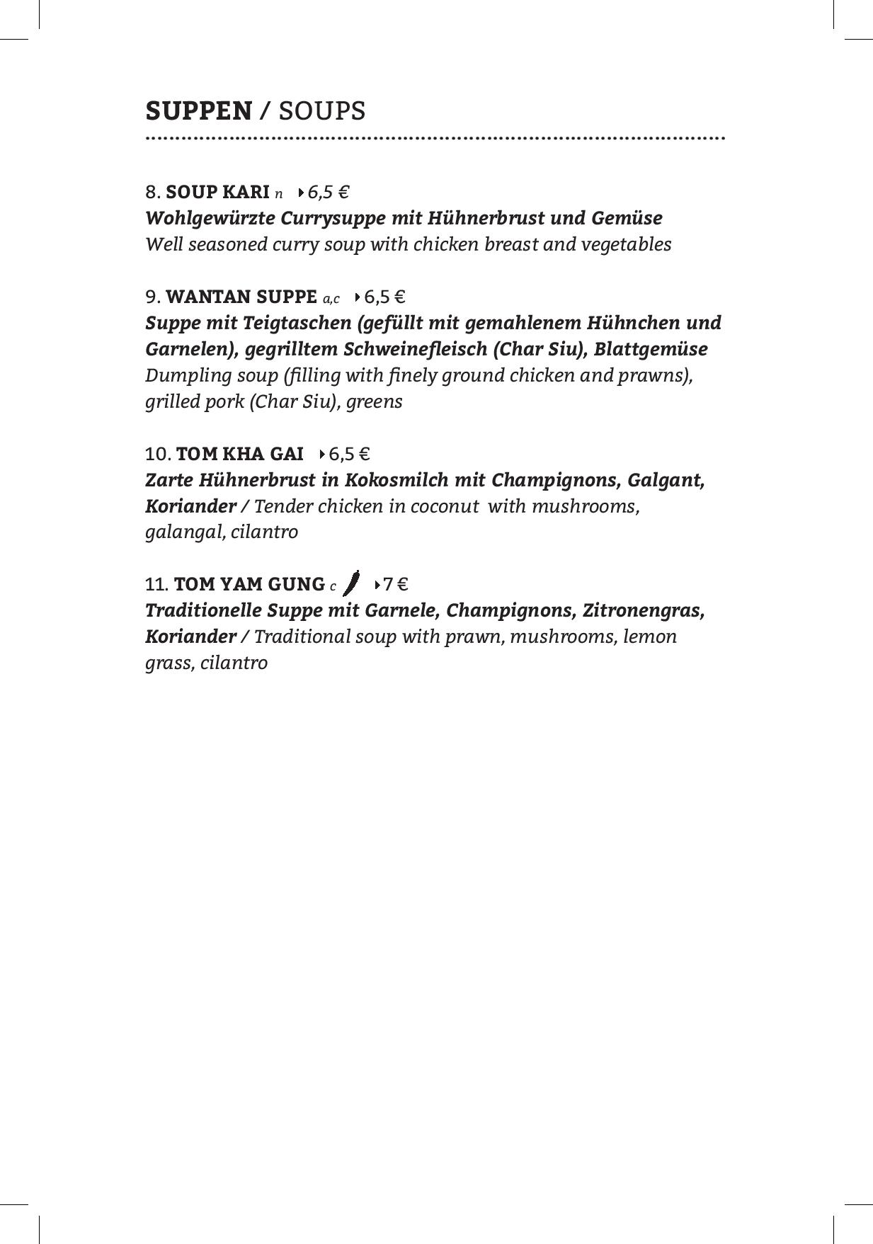 Speisekarte