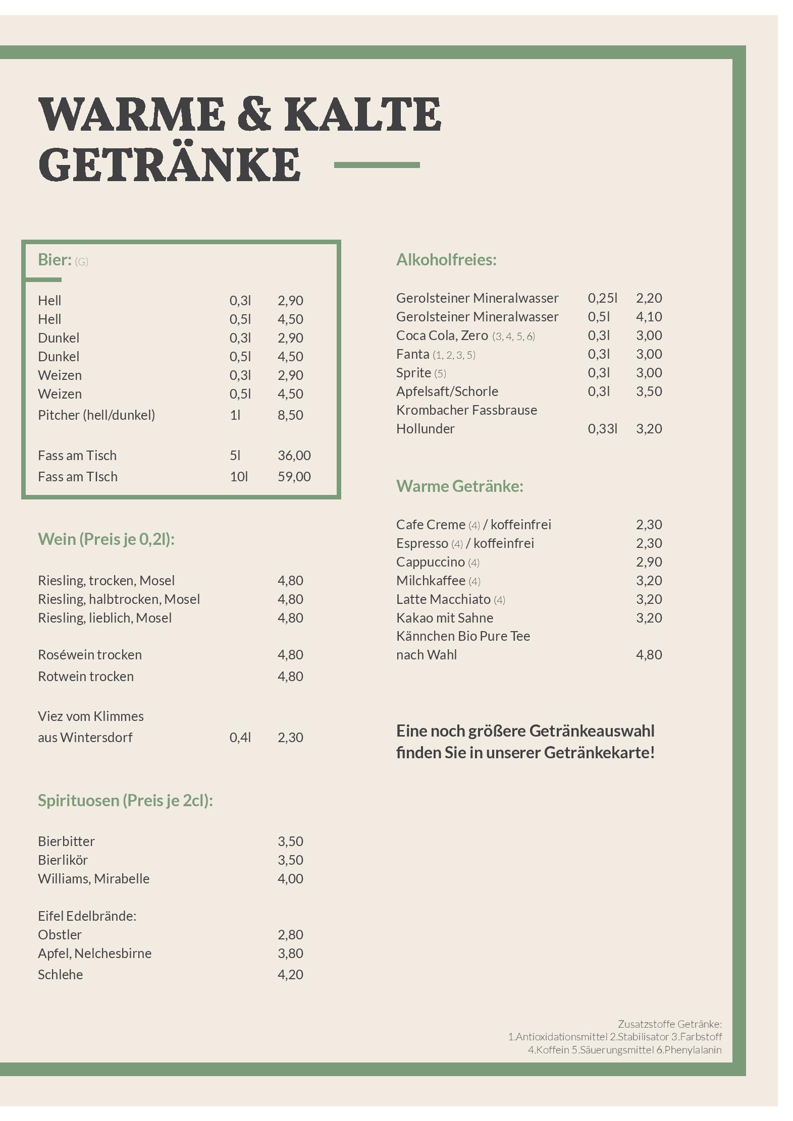 Speisekarte
