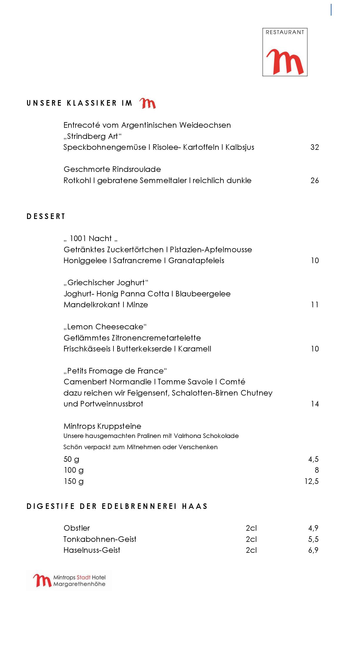 Speisekarte
