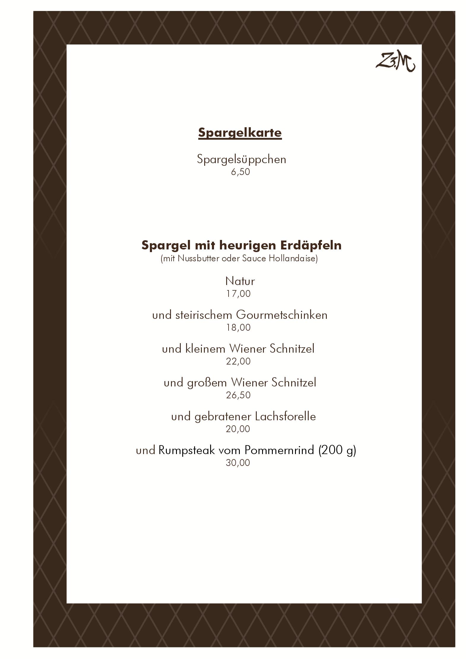 Speisekarte