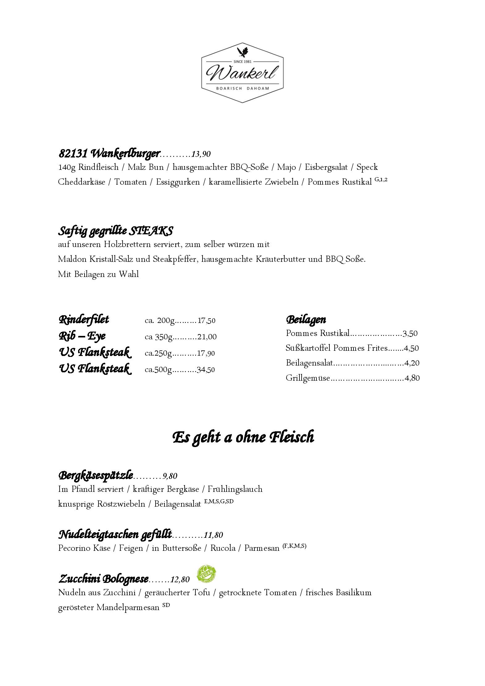 Speisekarte