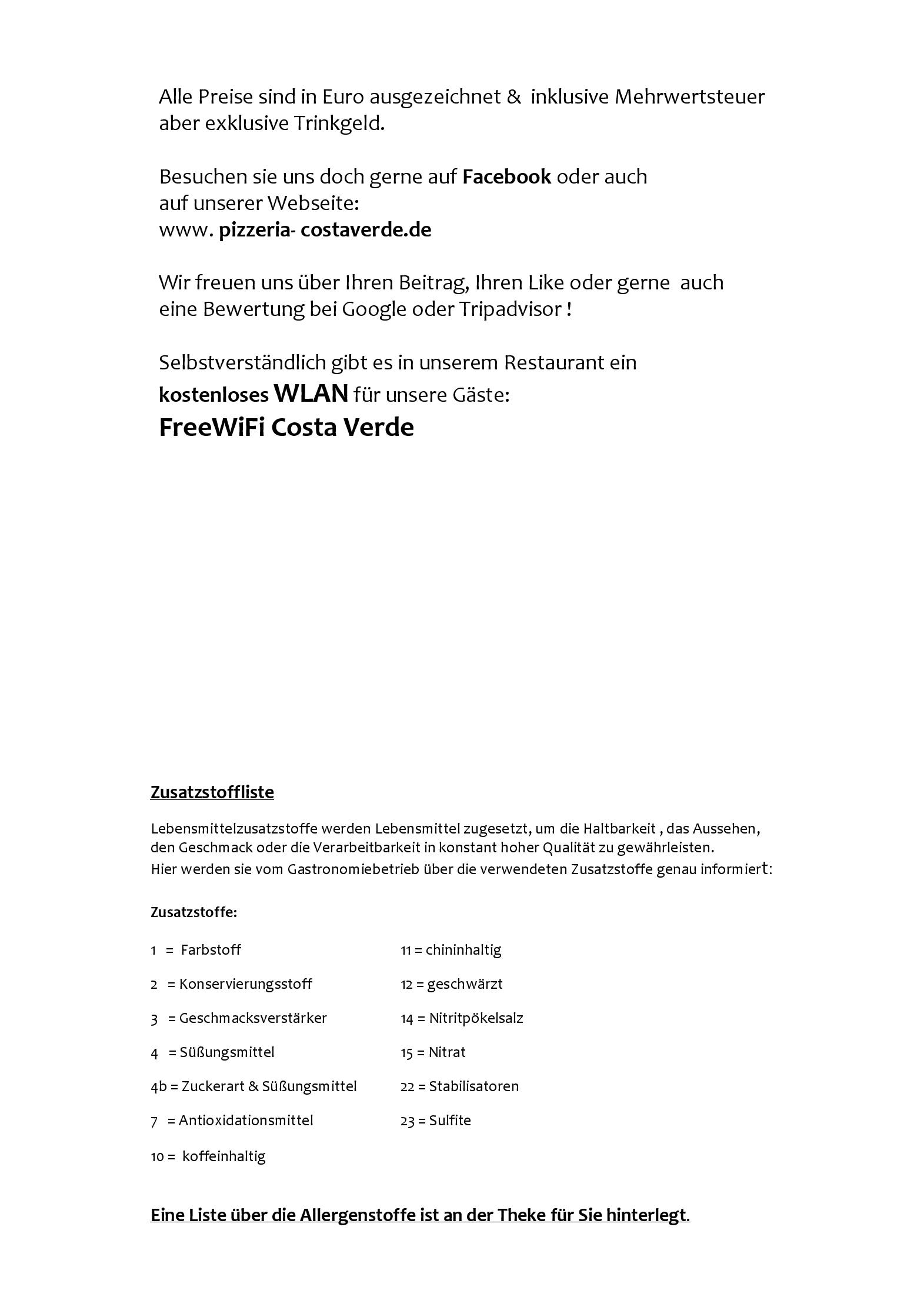 Speisekarte