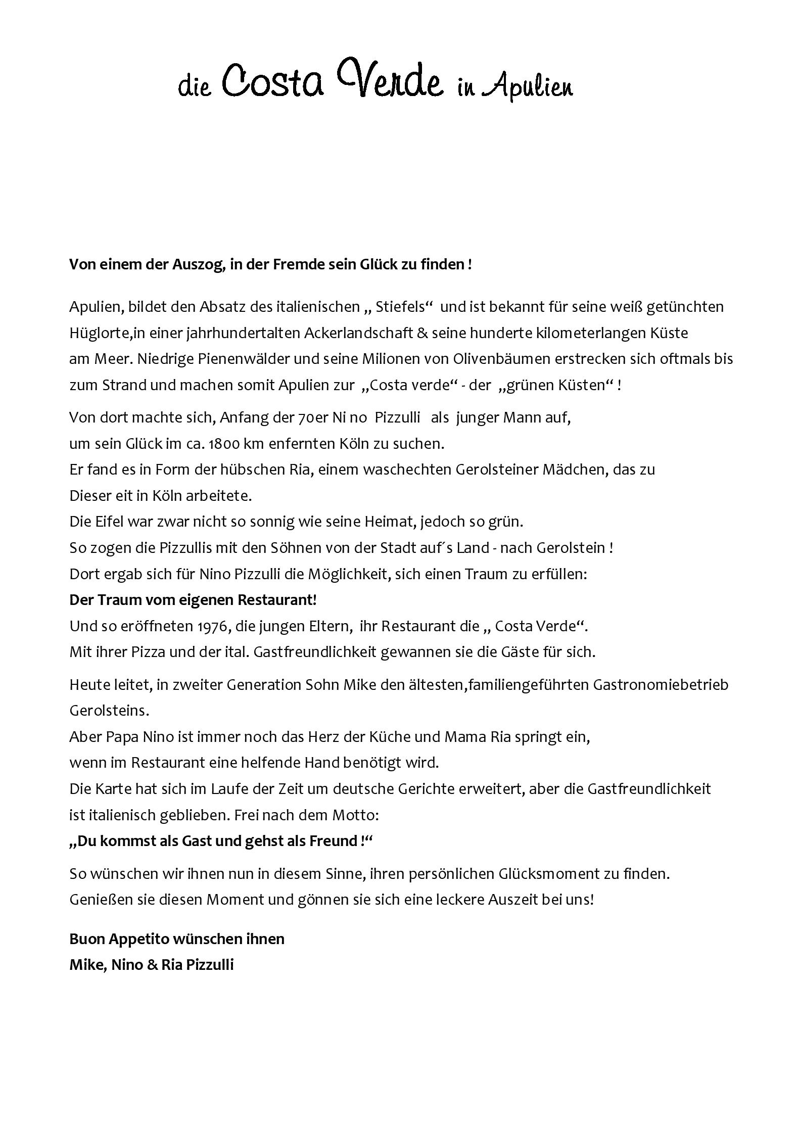 Speisekarte