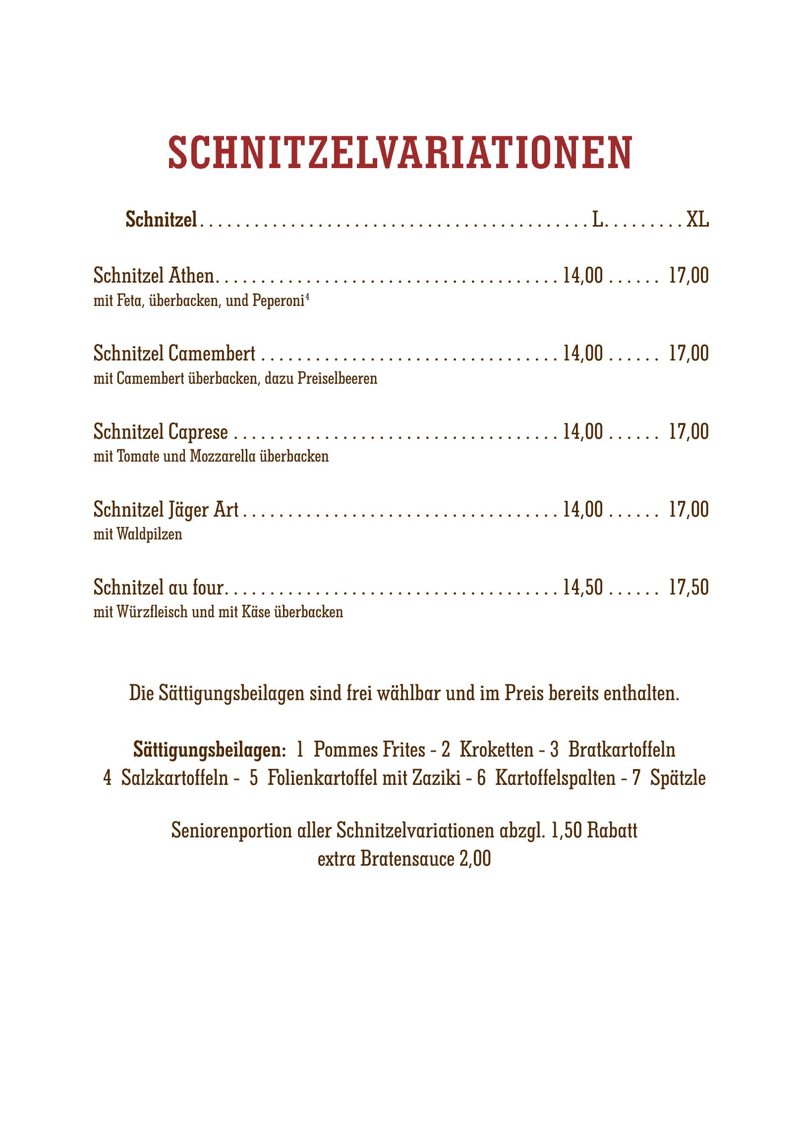 Speisekarte