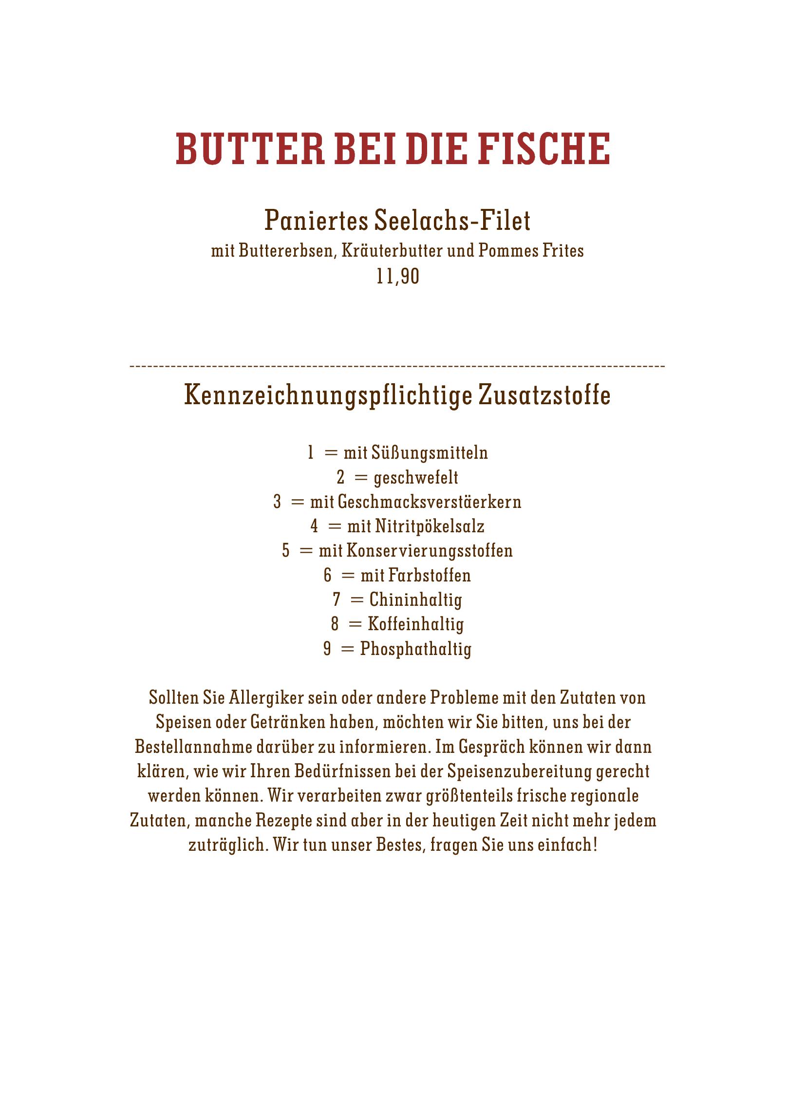 Speisekarte