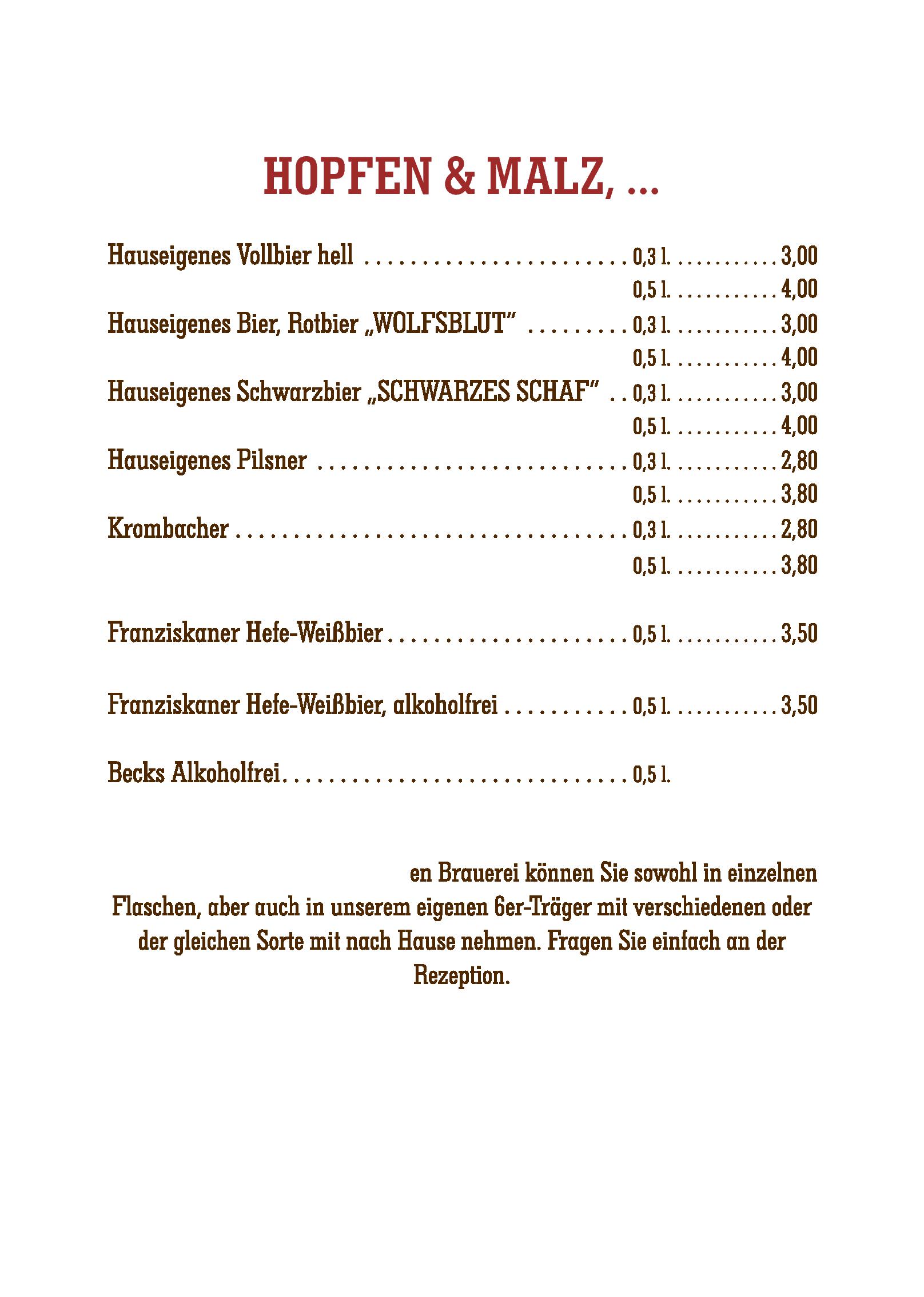 Speisekarte
