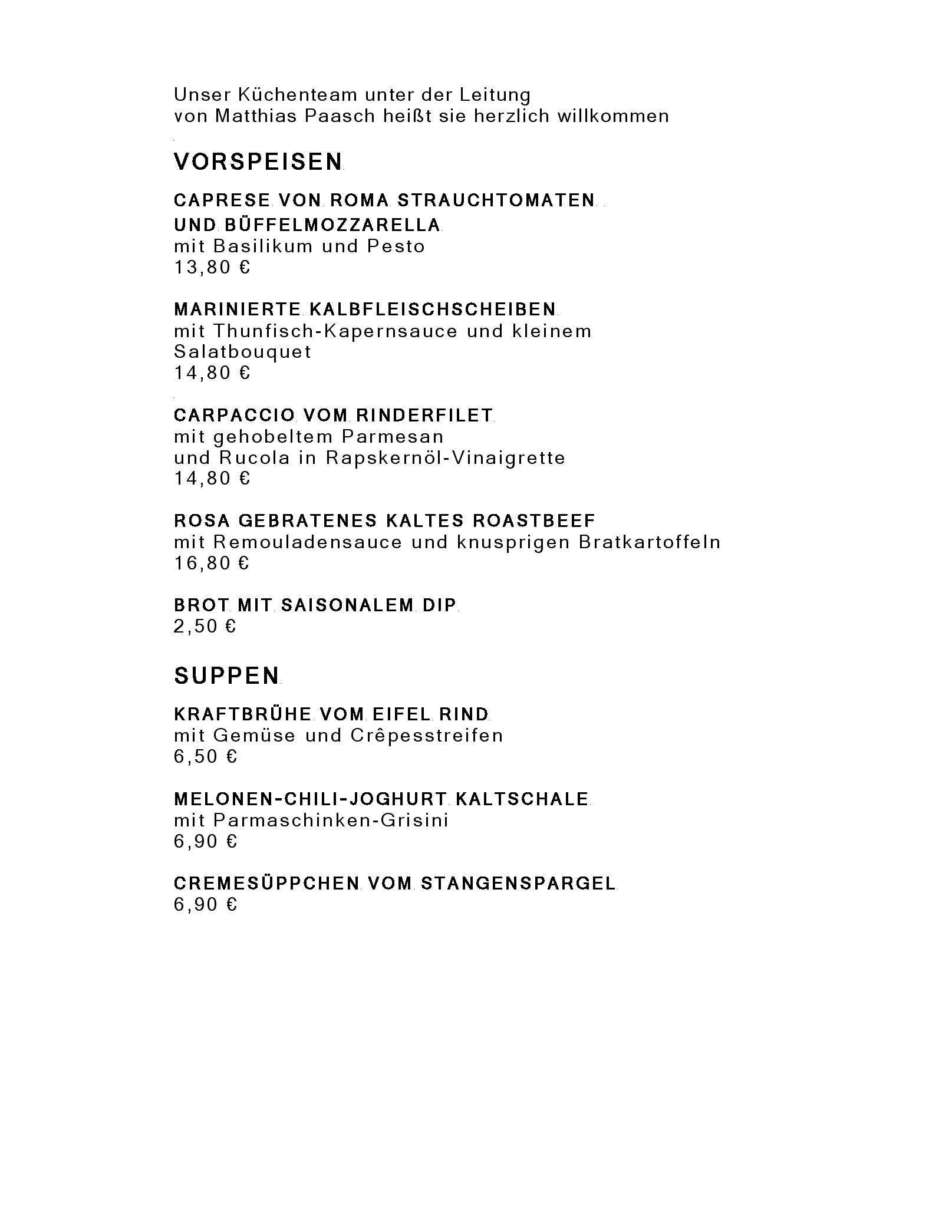 Speisekarte