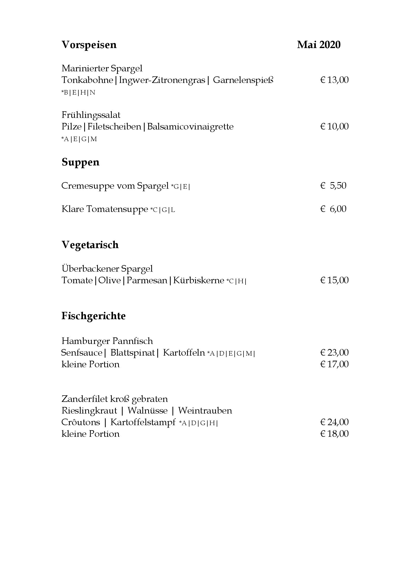 Speisekarte
