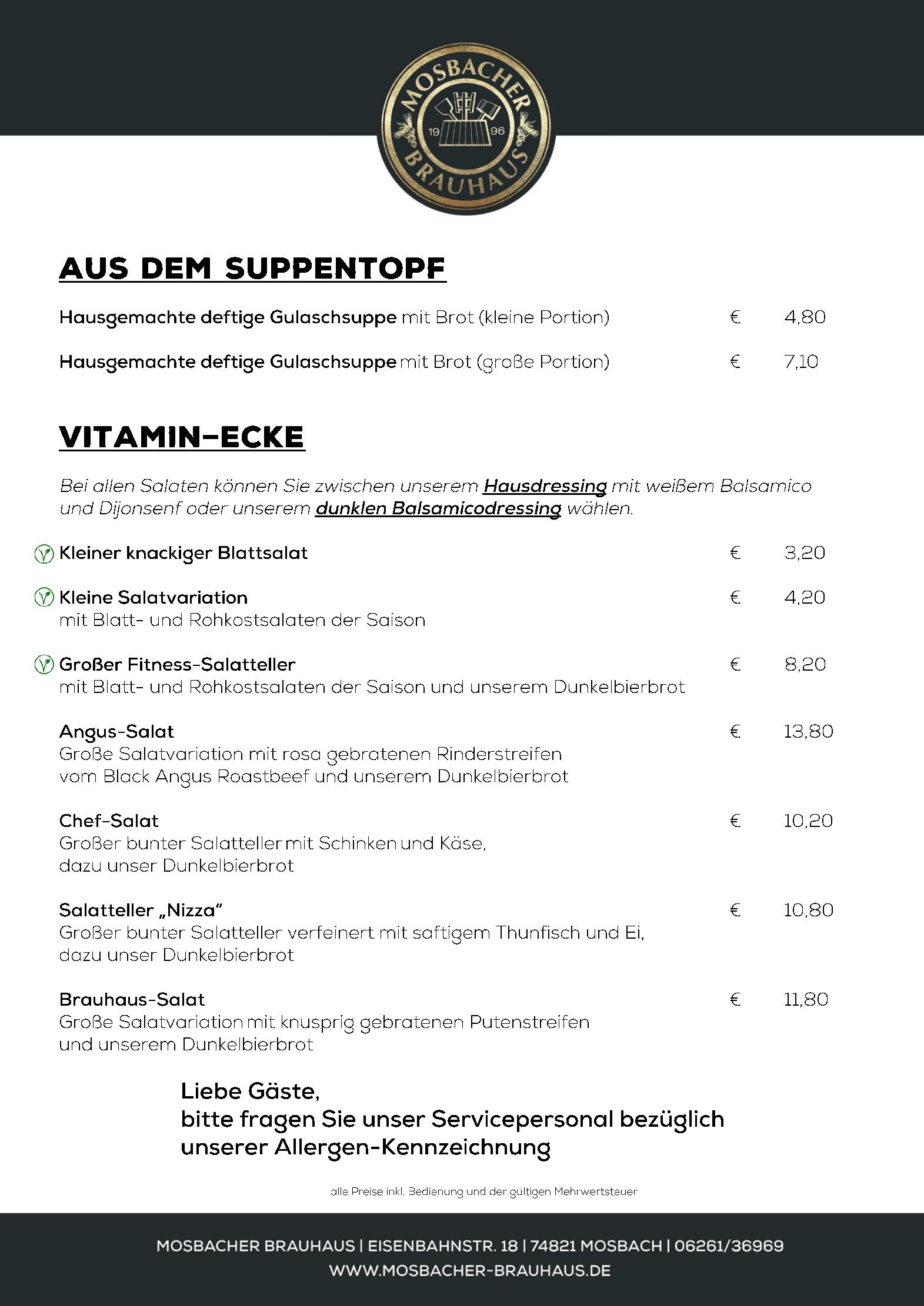 Speisekarte
