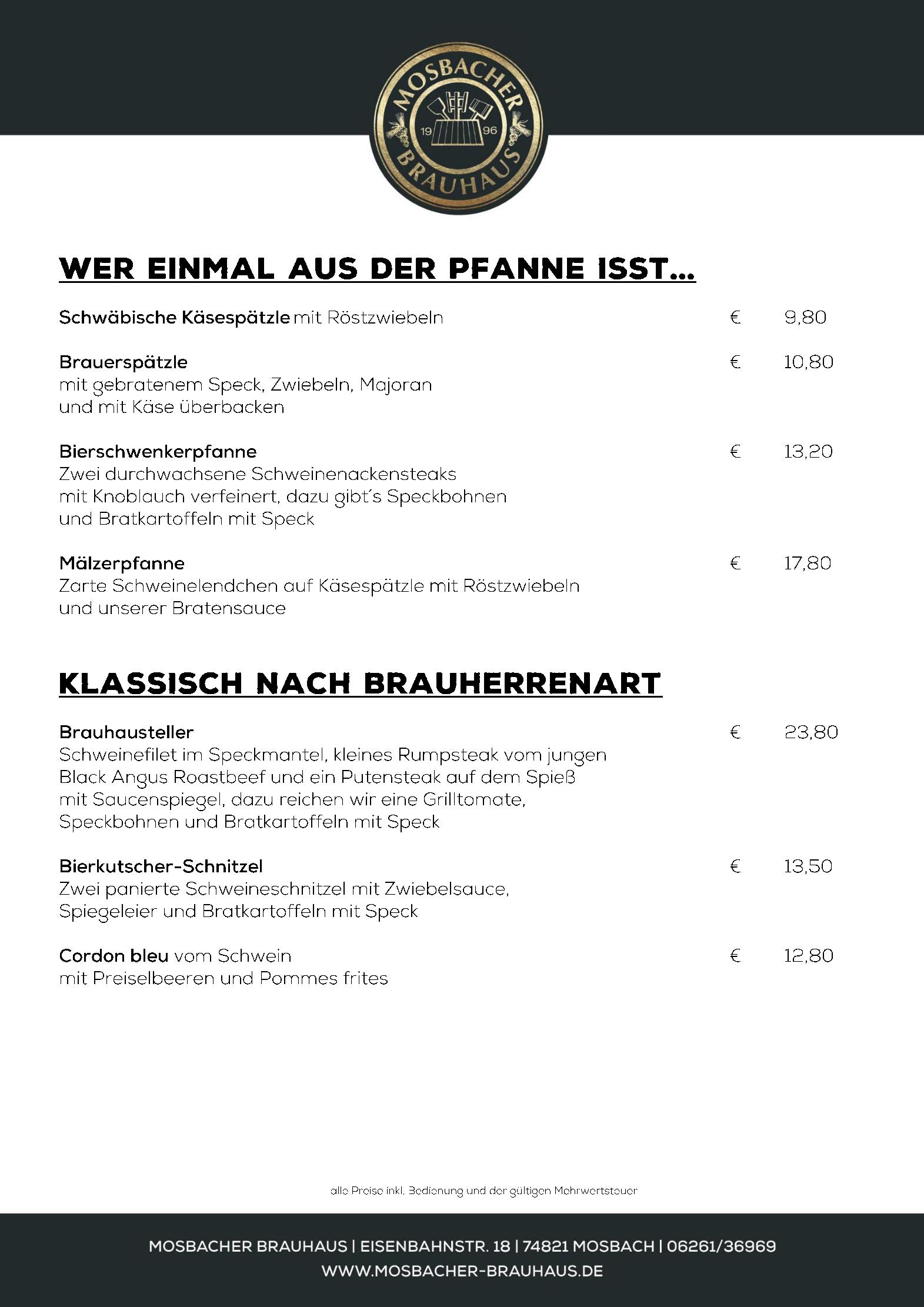 Speisekarte