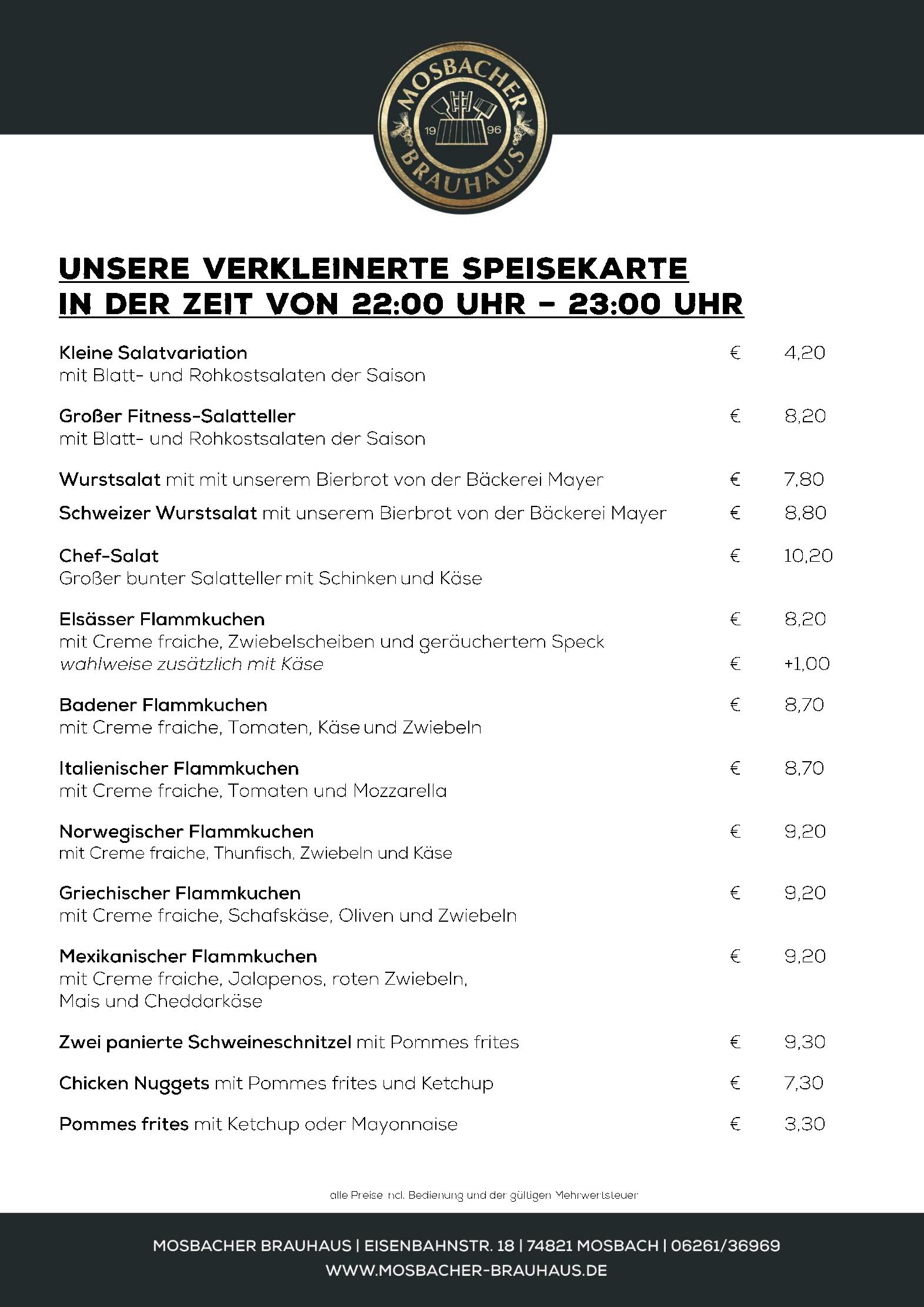 Speisekarte