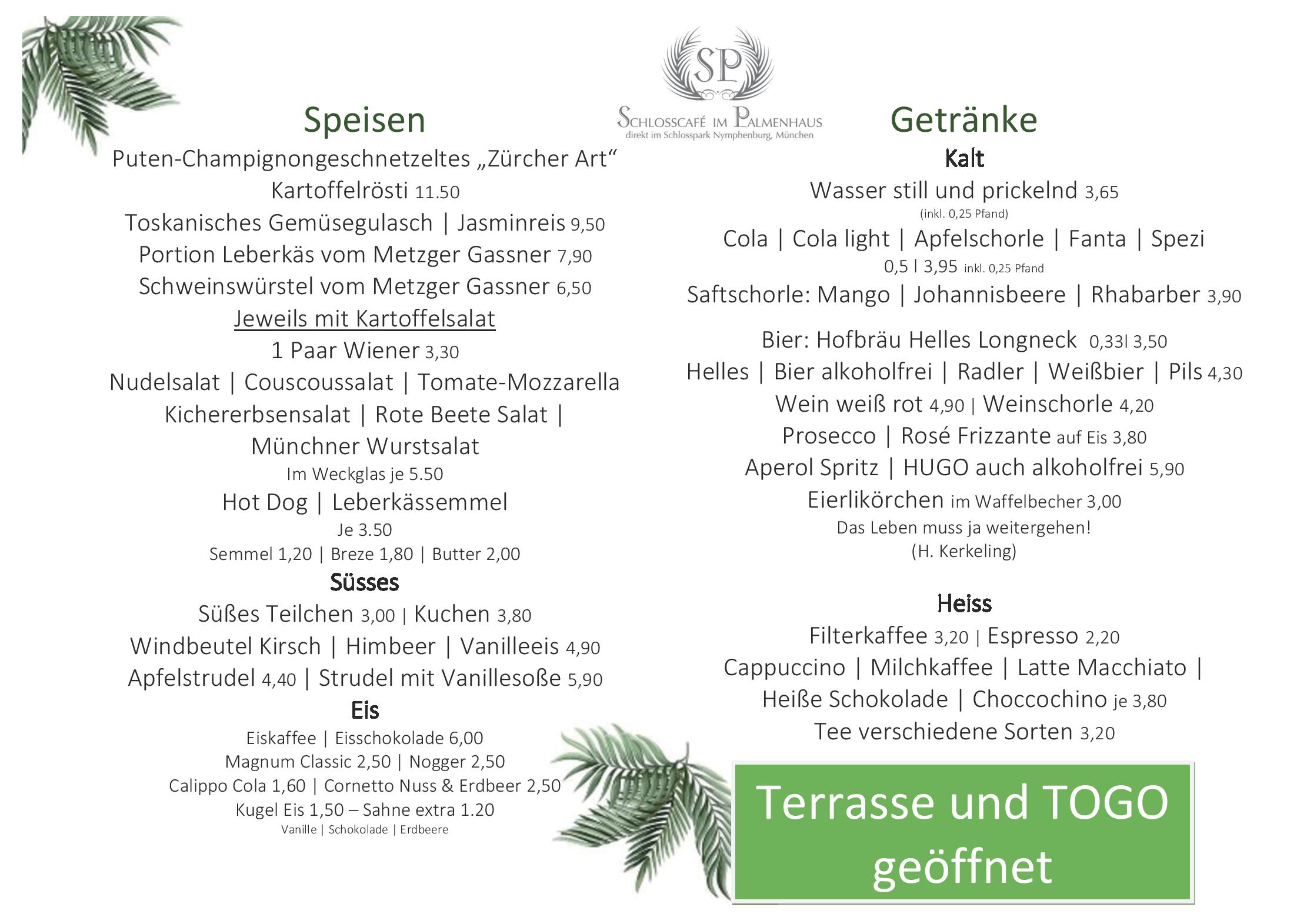 Speisekarte