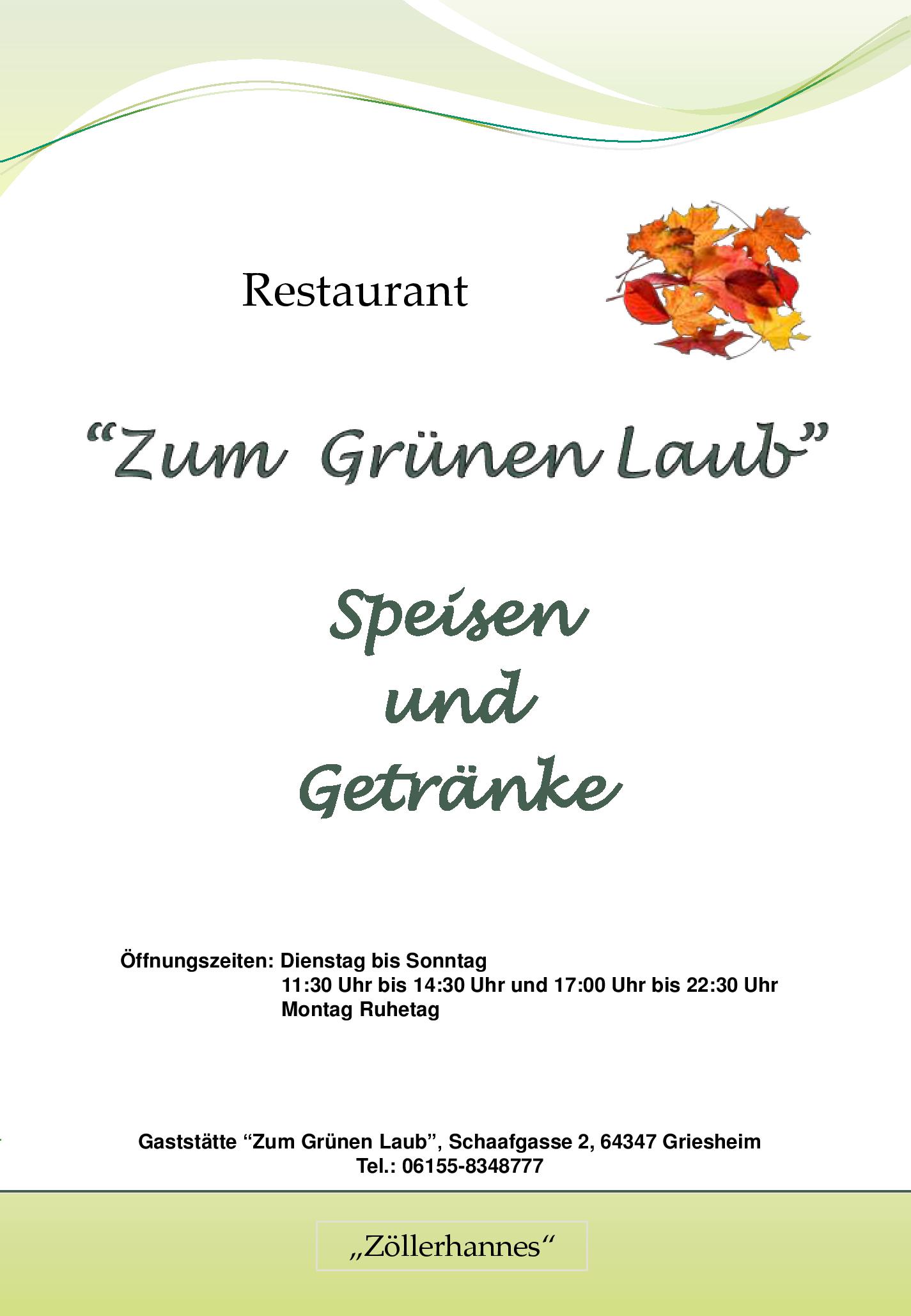 Speisekarte