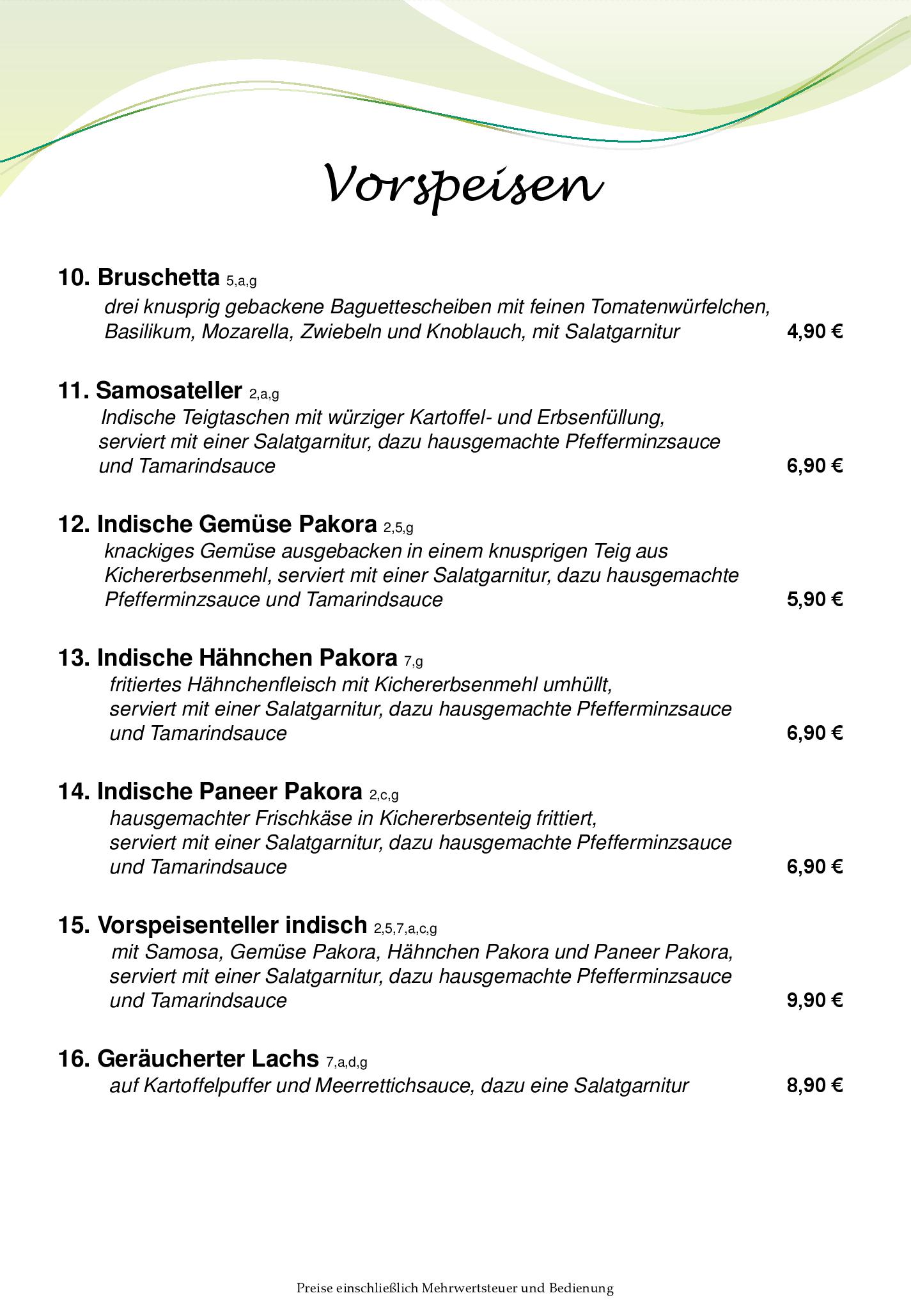 Speisekarte