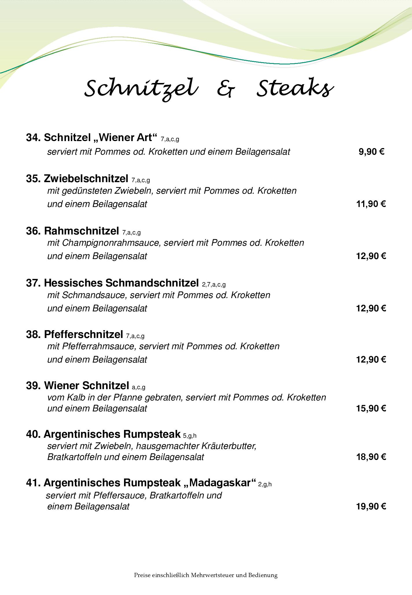 Speisekarte