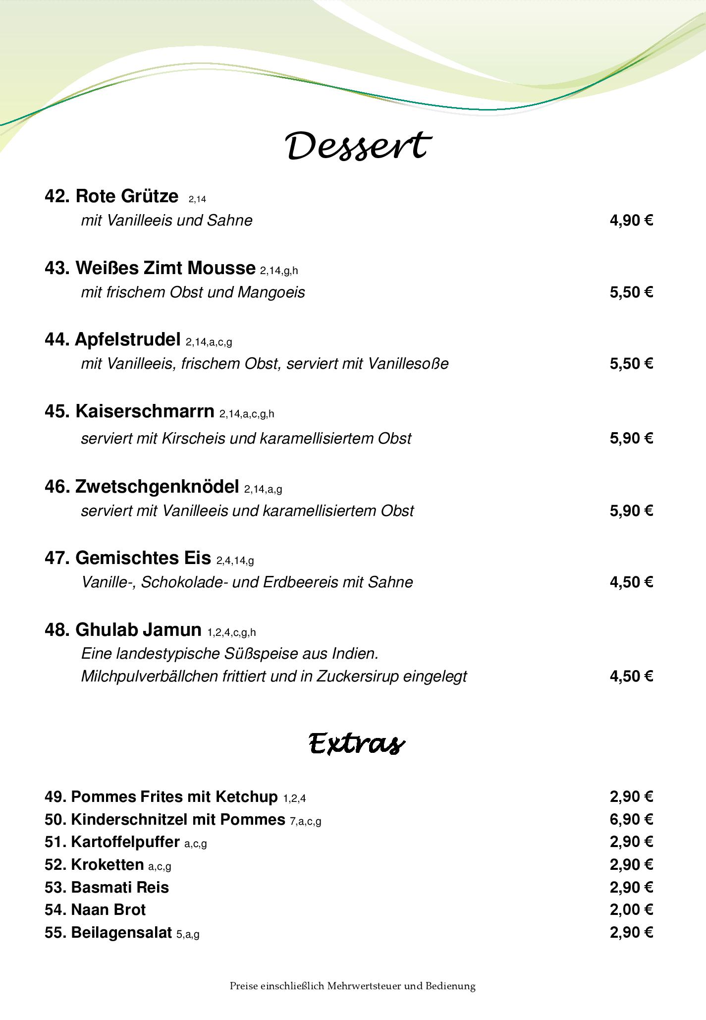 Speisekarte