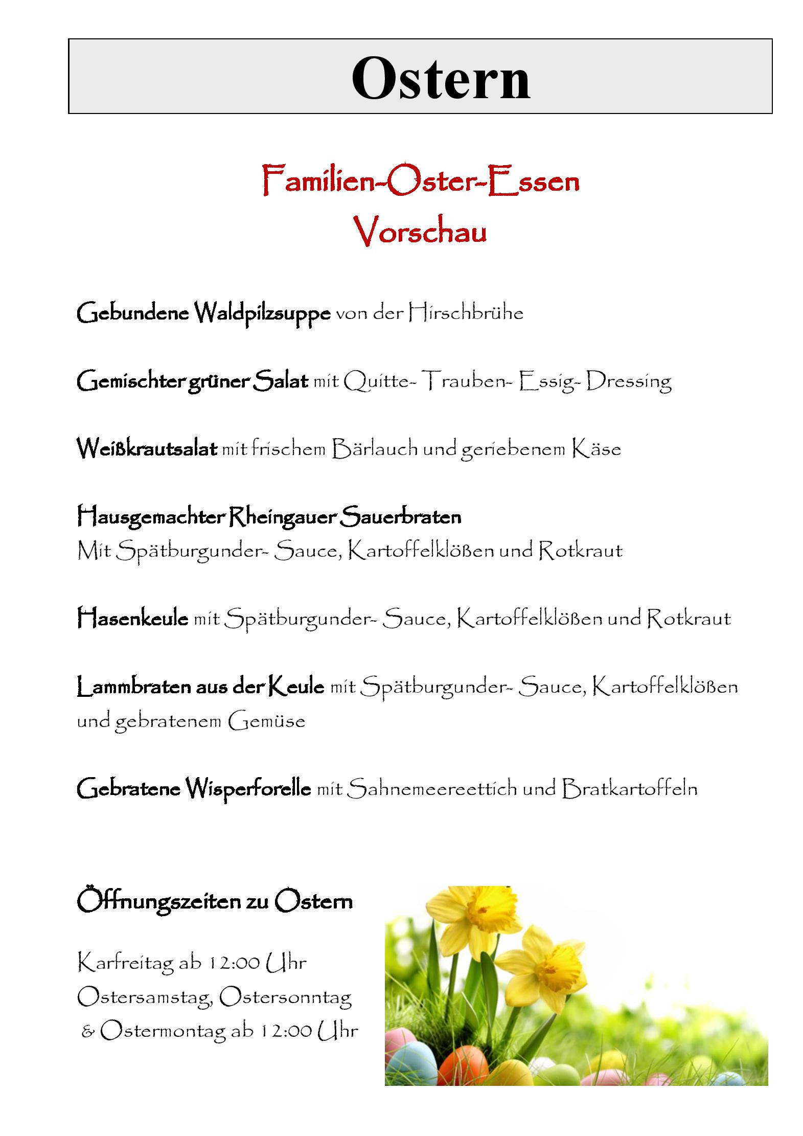 Speisekarte