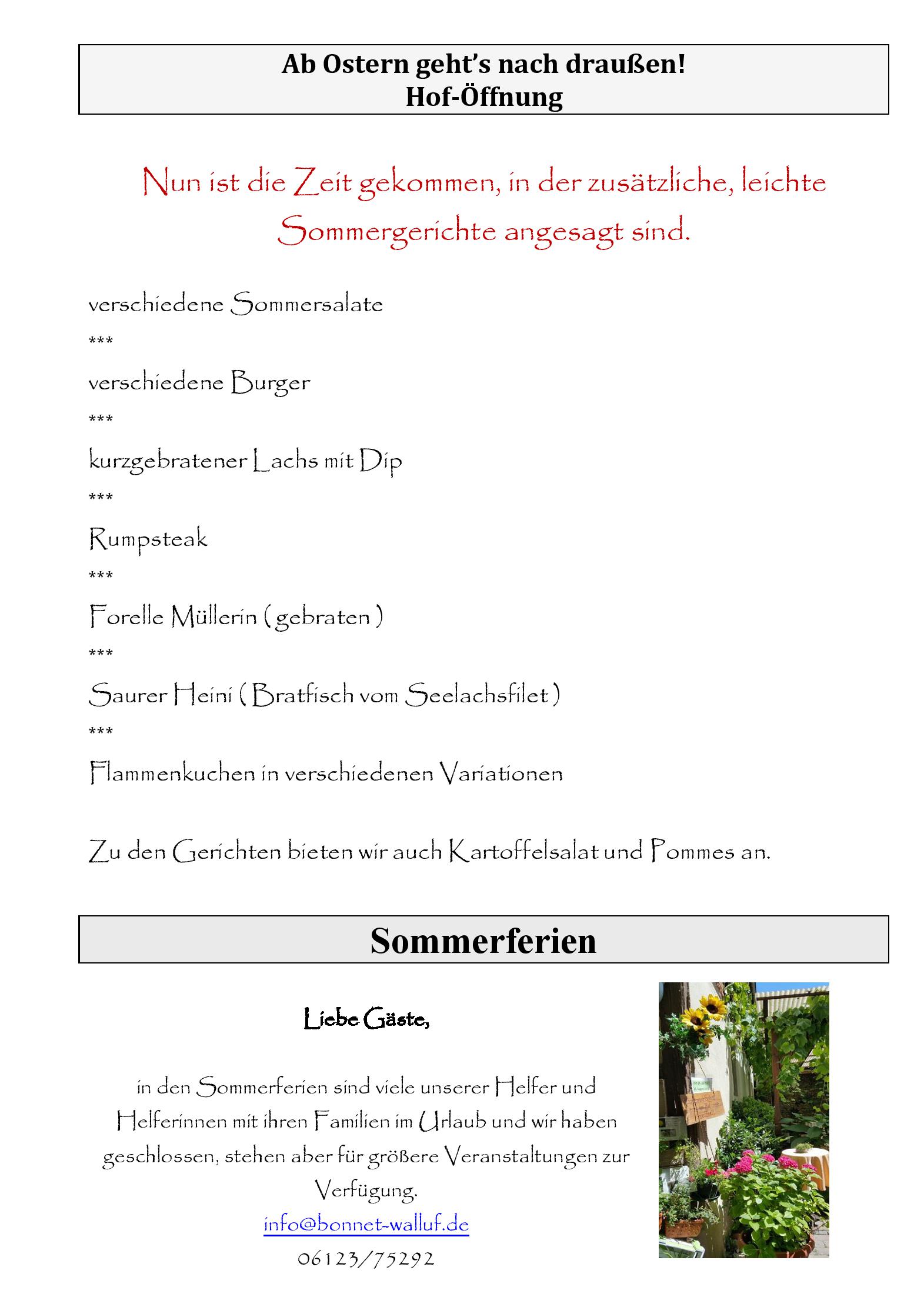 Speisekarte